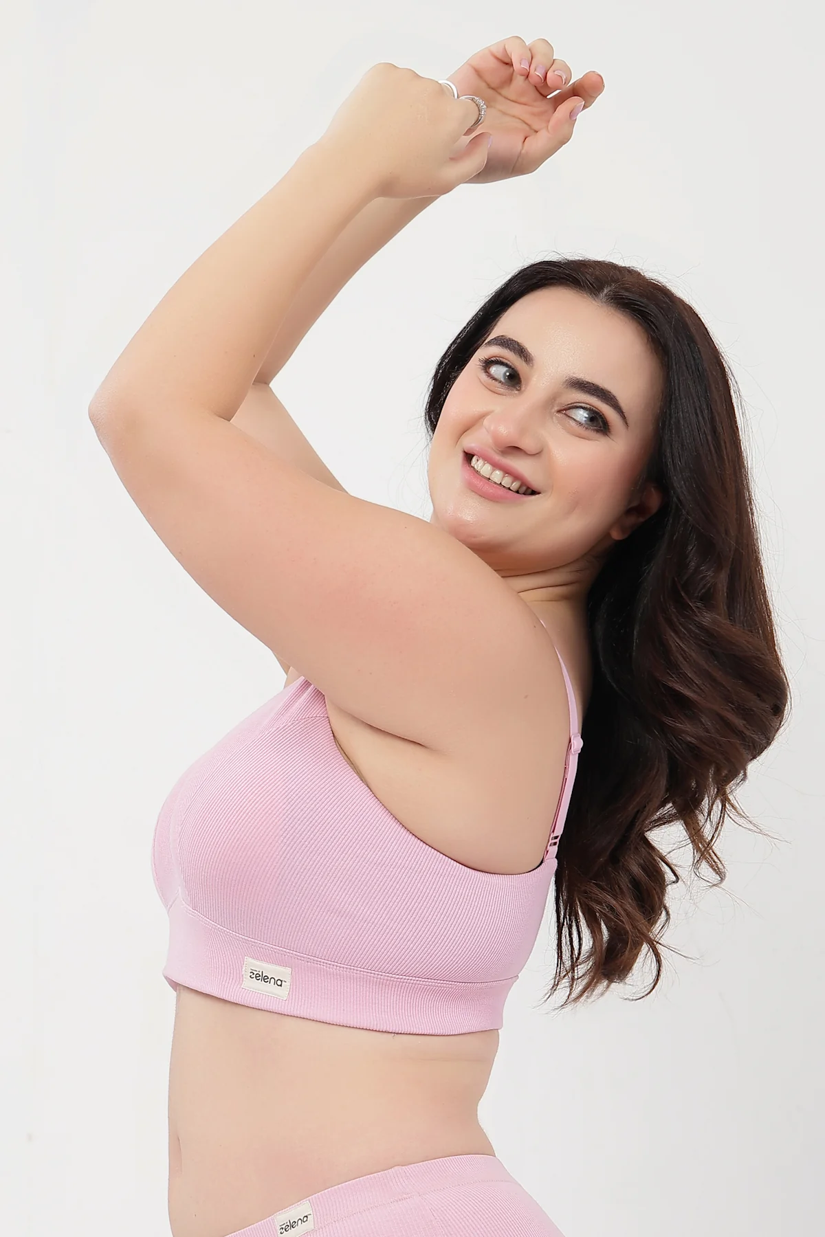 Sera Fine-Rib Bra - Pink - Image 11