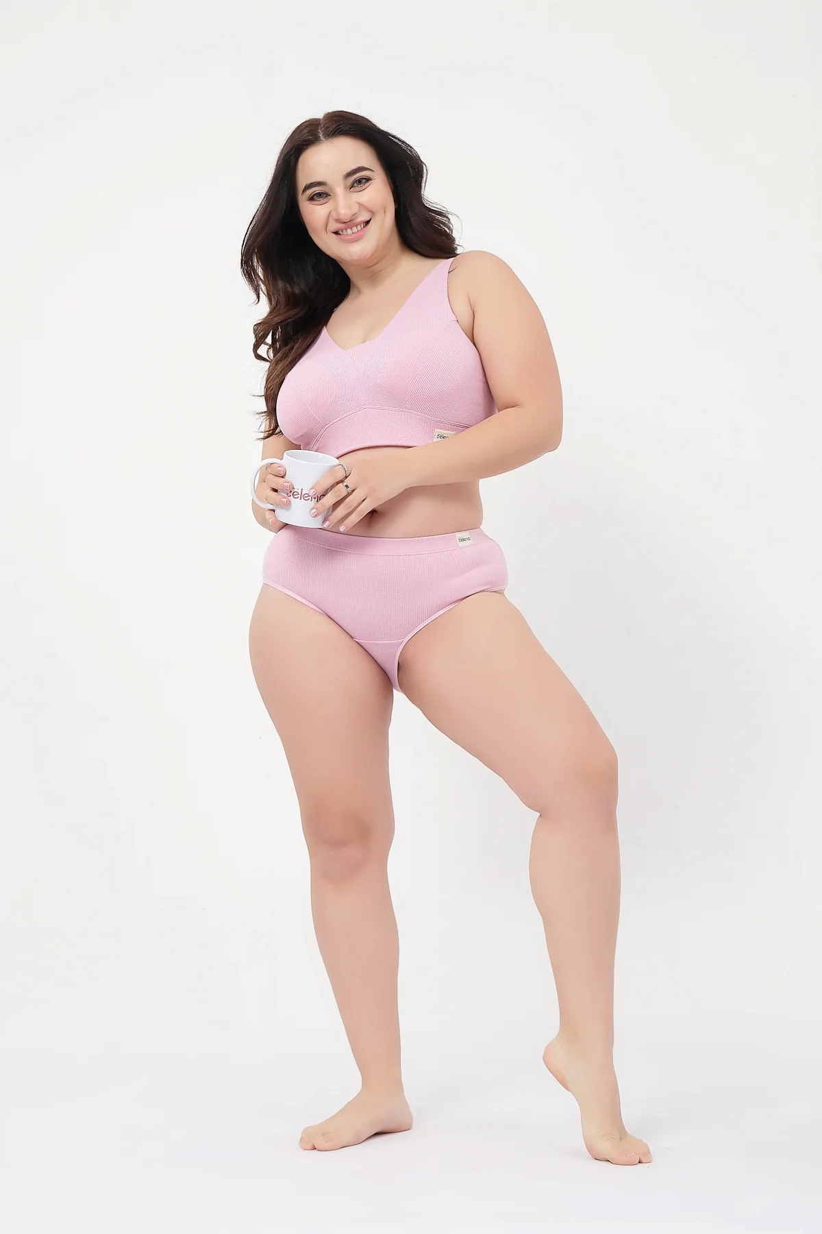 Sera Fine-Rib Bra - Pink - Image 13