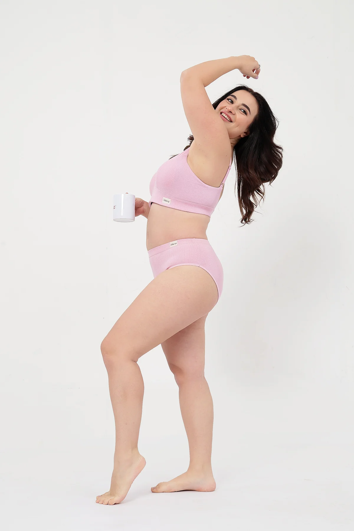 Sera Fine-Rib Bra - Pink - Image 15