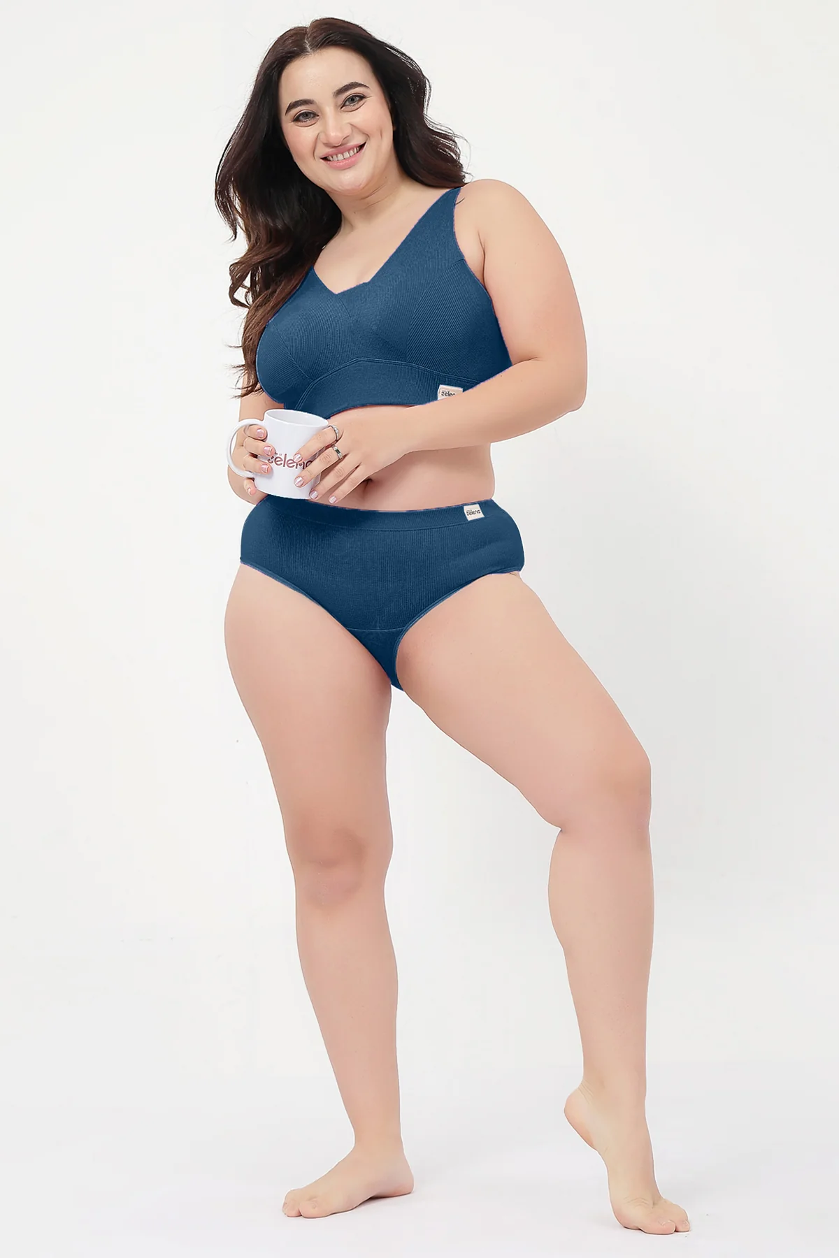 Sera Fine Rib Mid Rise Hipster - Airforce - Image 8