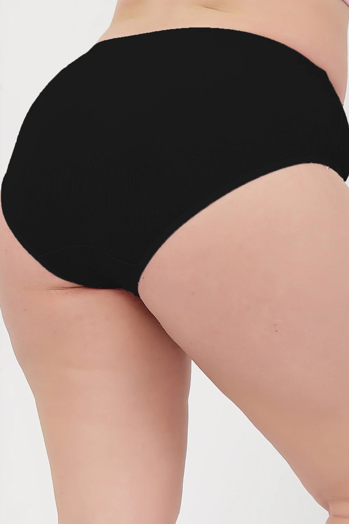 Sera Fine Rib Mid Rise Hipster - Black - Image 11