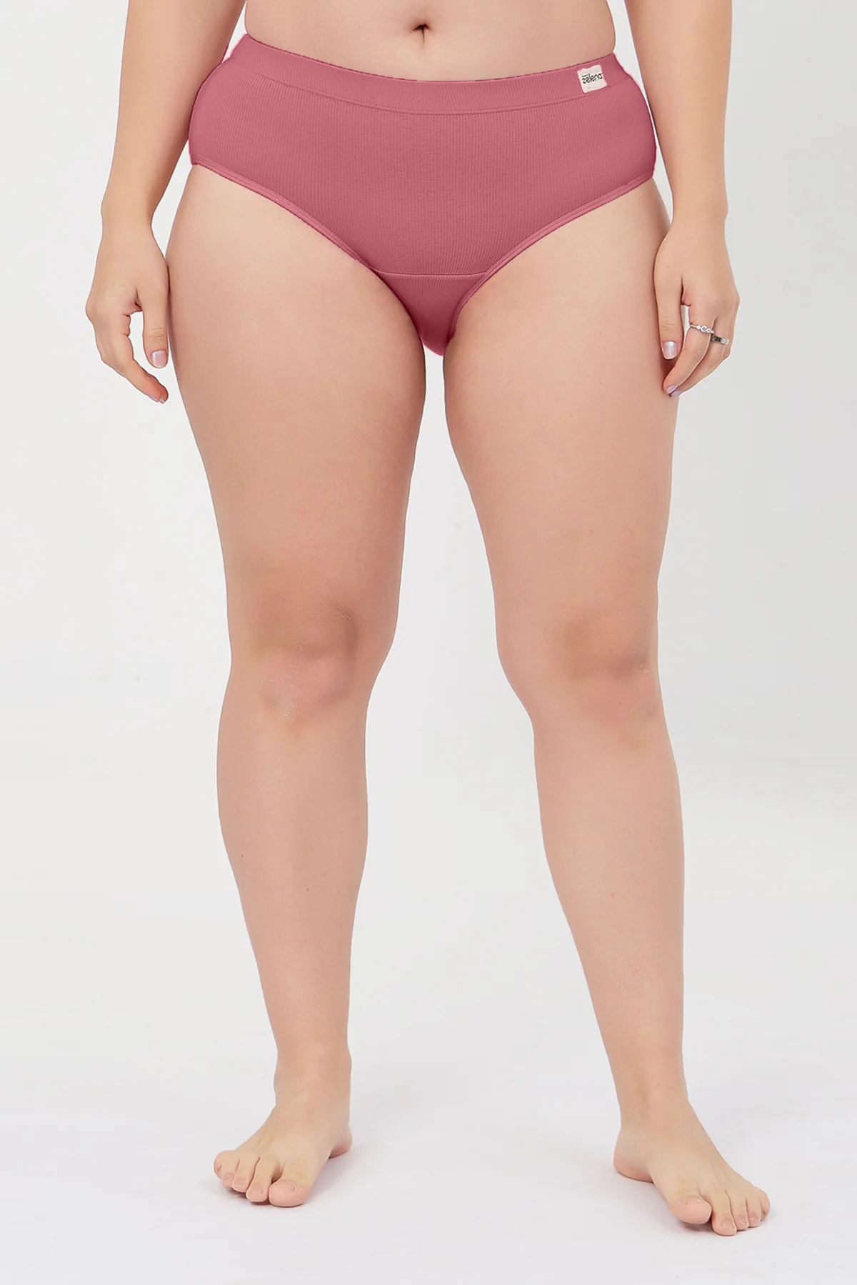 Sera Fine Rib Mid Rise Hipster - Blush - Image 12