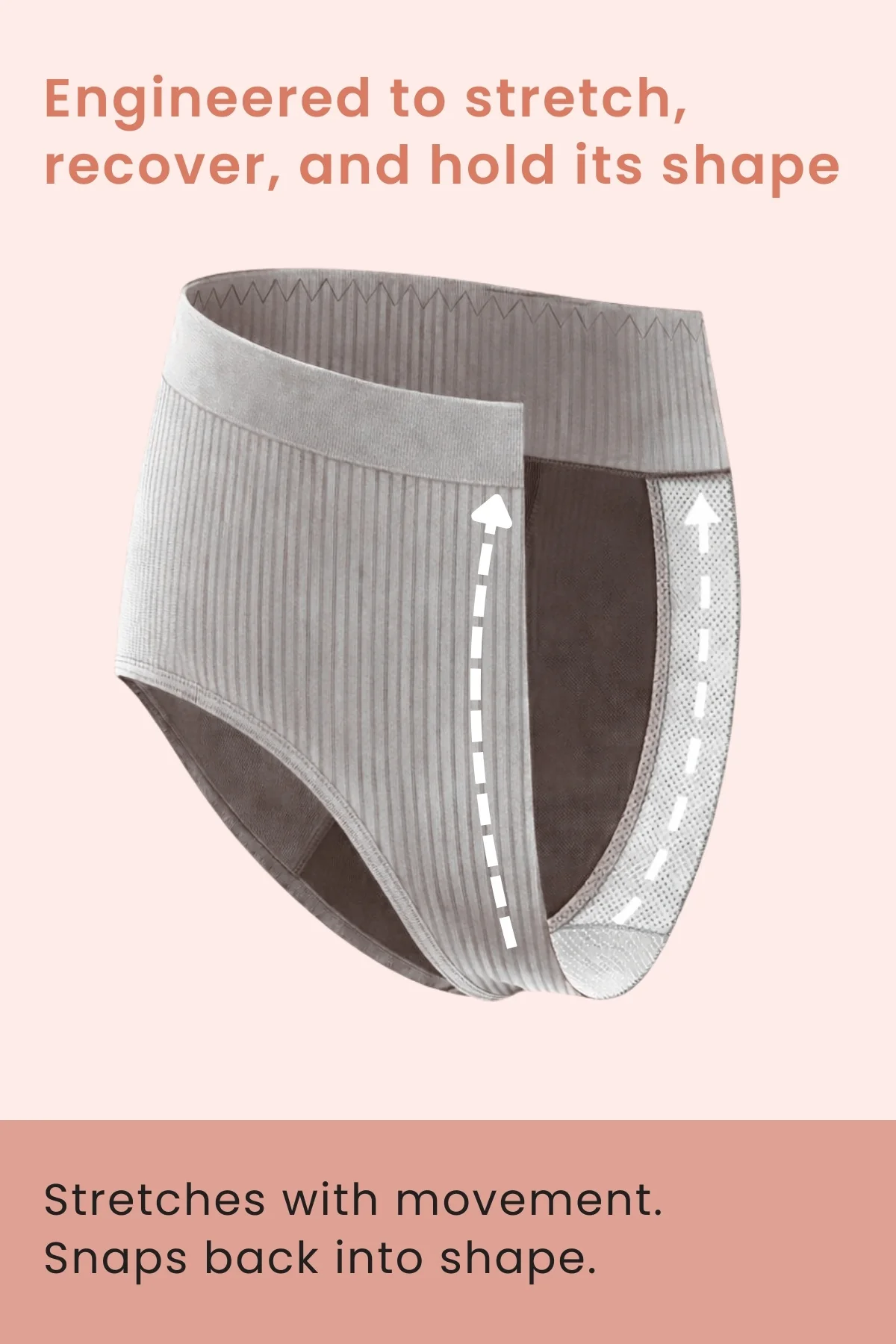 Sera Fine Rib Mid Rise Hipster - Grey Melange - Image 5
