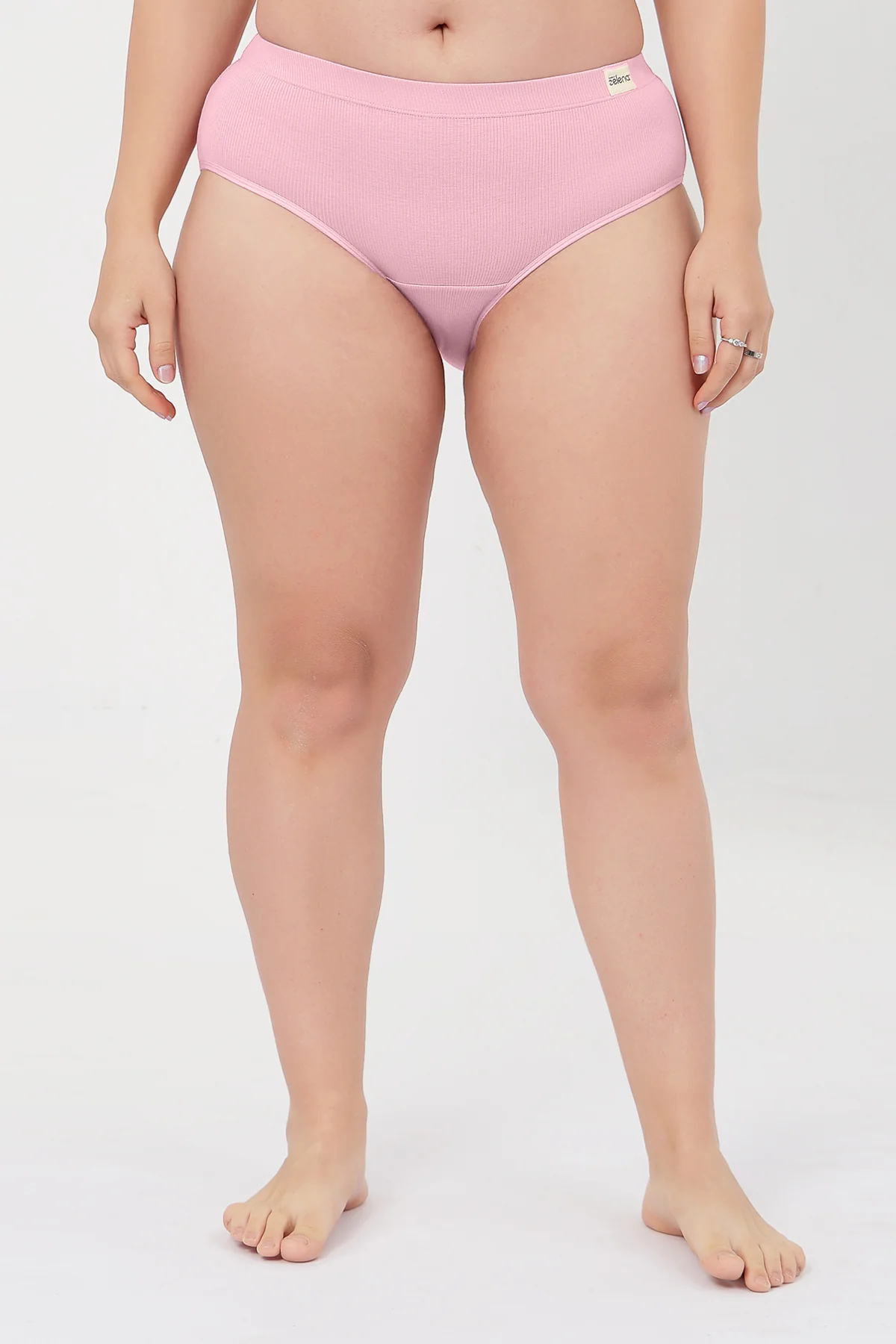 Sera Fine Rib Mid Rise Hipster - Pink - Image 11