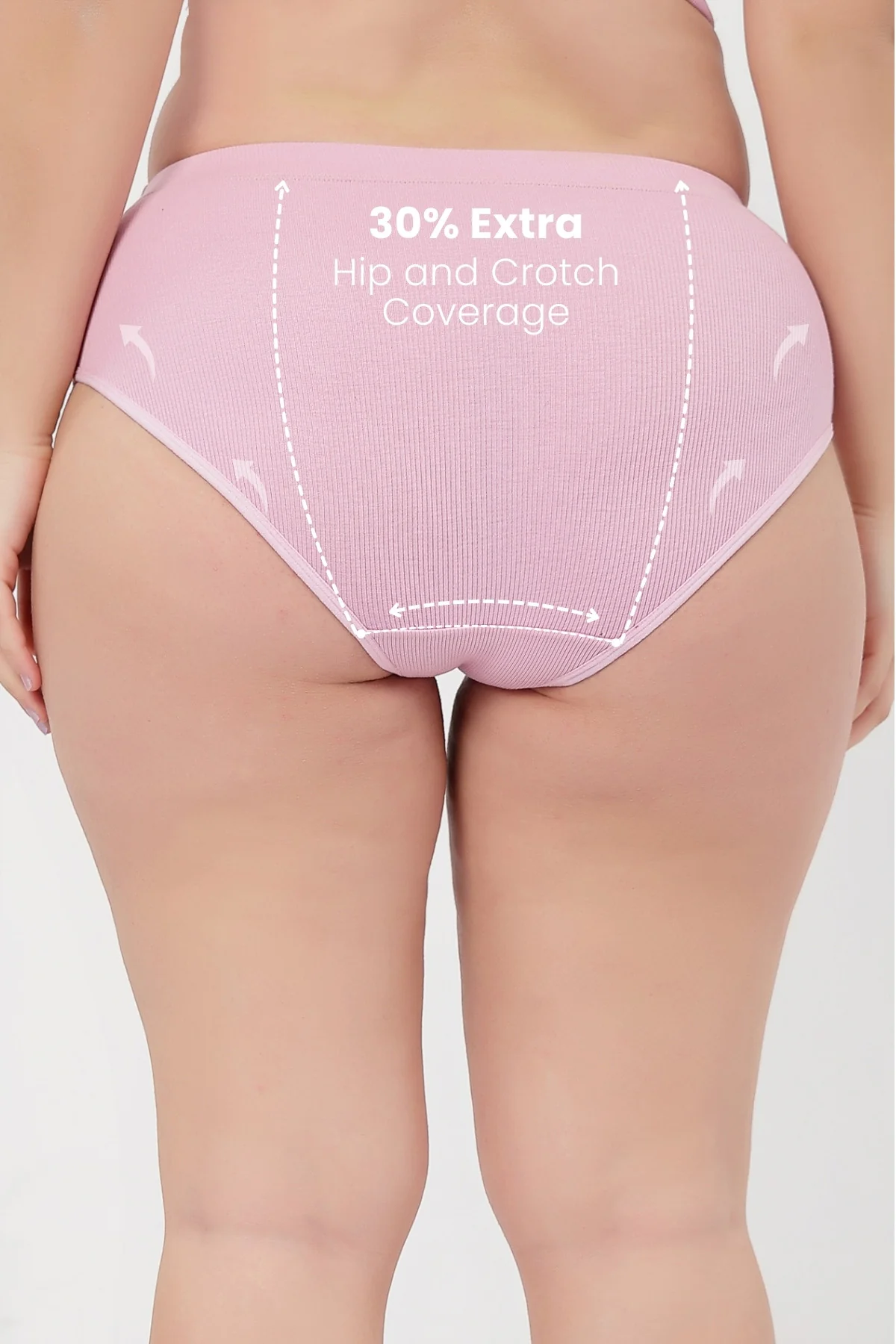 Sera Fine Rib Mid Rise Hipster - Pink - Image 2