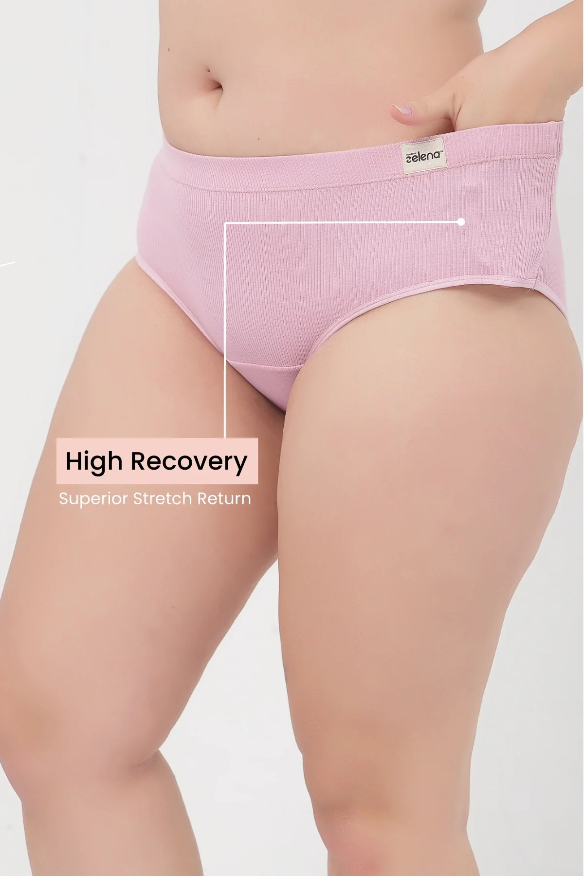 Sera Fine Rib Mid Rise Hipster - Pink - Image 4