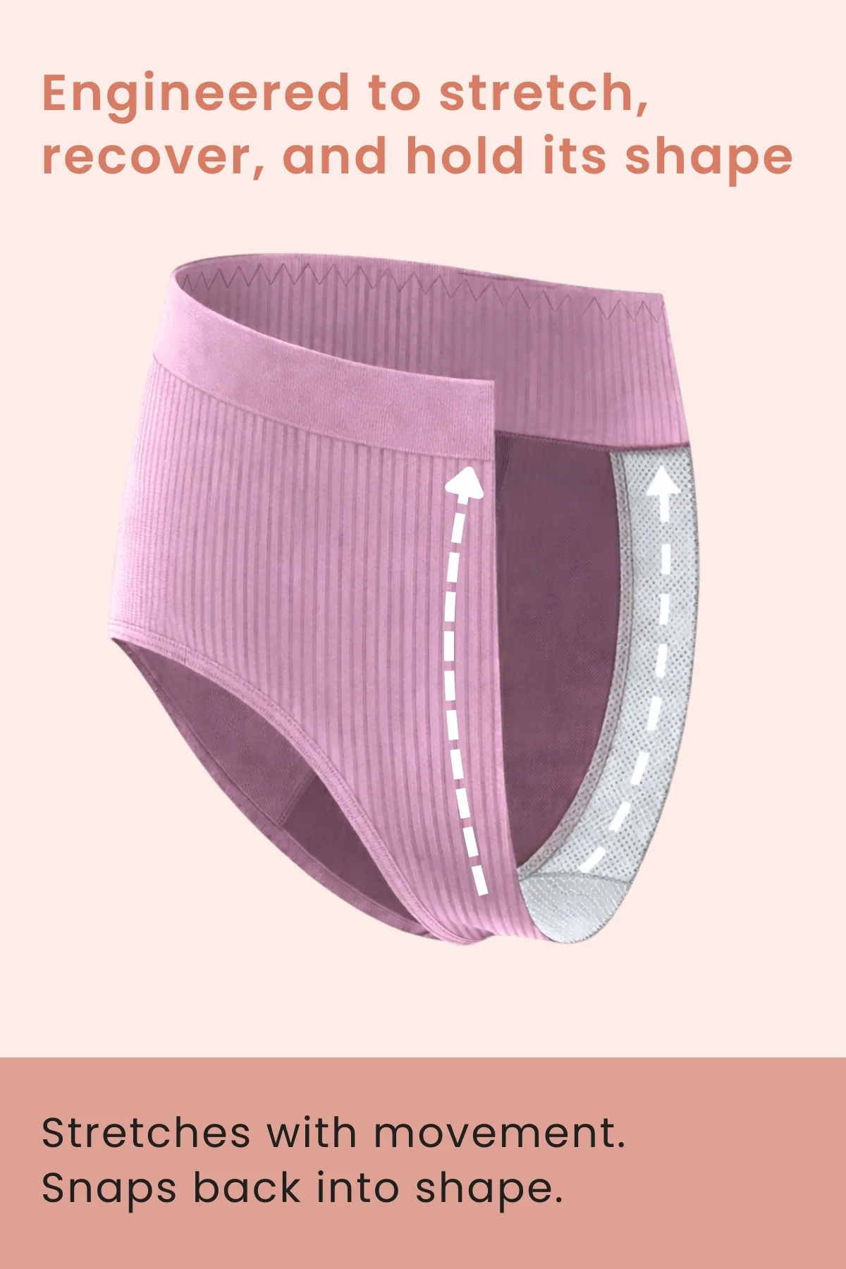 Sera Fine Rib Mid Rise Hipster - Pink - Image 5