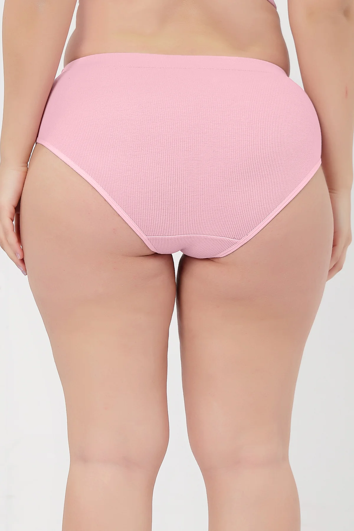 Sera Fine Rib Mid Rise Hipster - Pink - Image 9