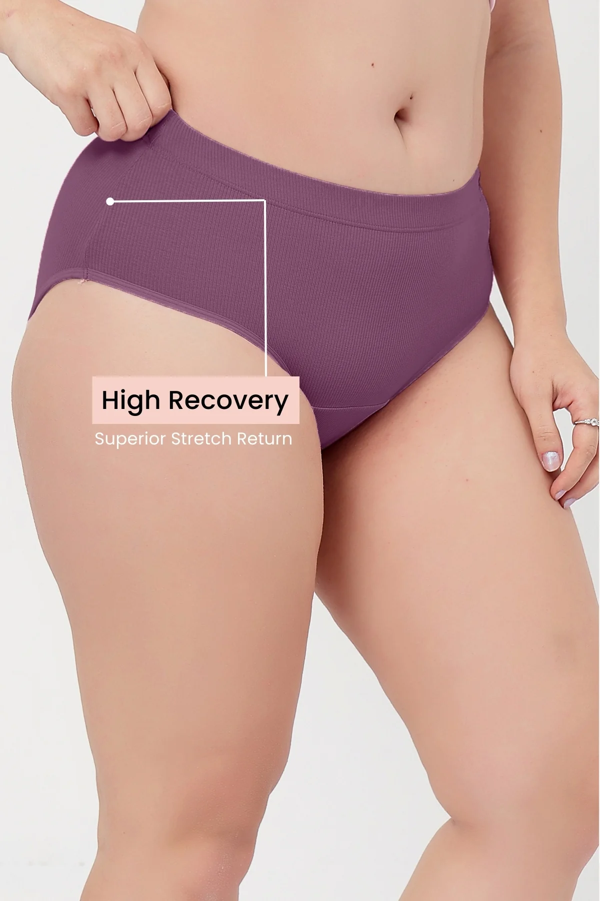 Sera Fine Rib Mid Rise Hipster - Purple - Image 4