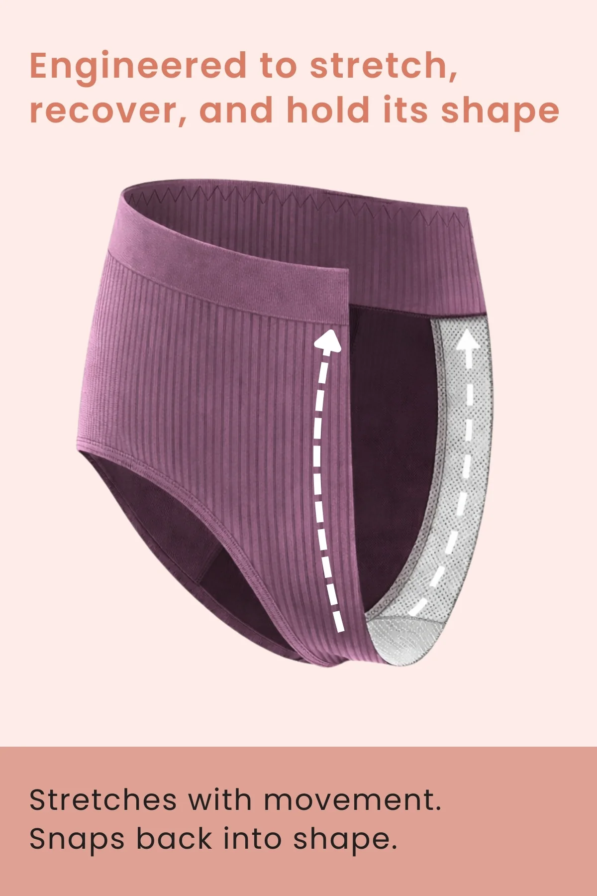 Sera Fine Rib Mid Rise Hipster - Purple - Image 5