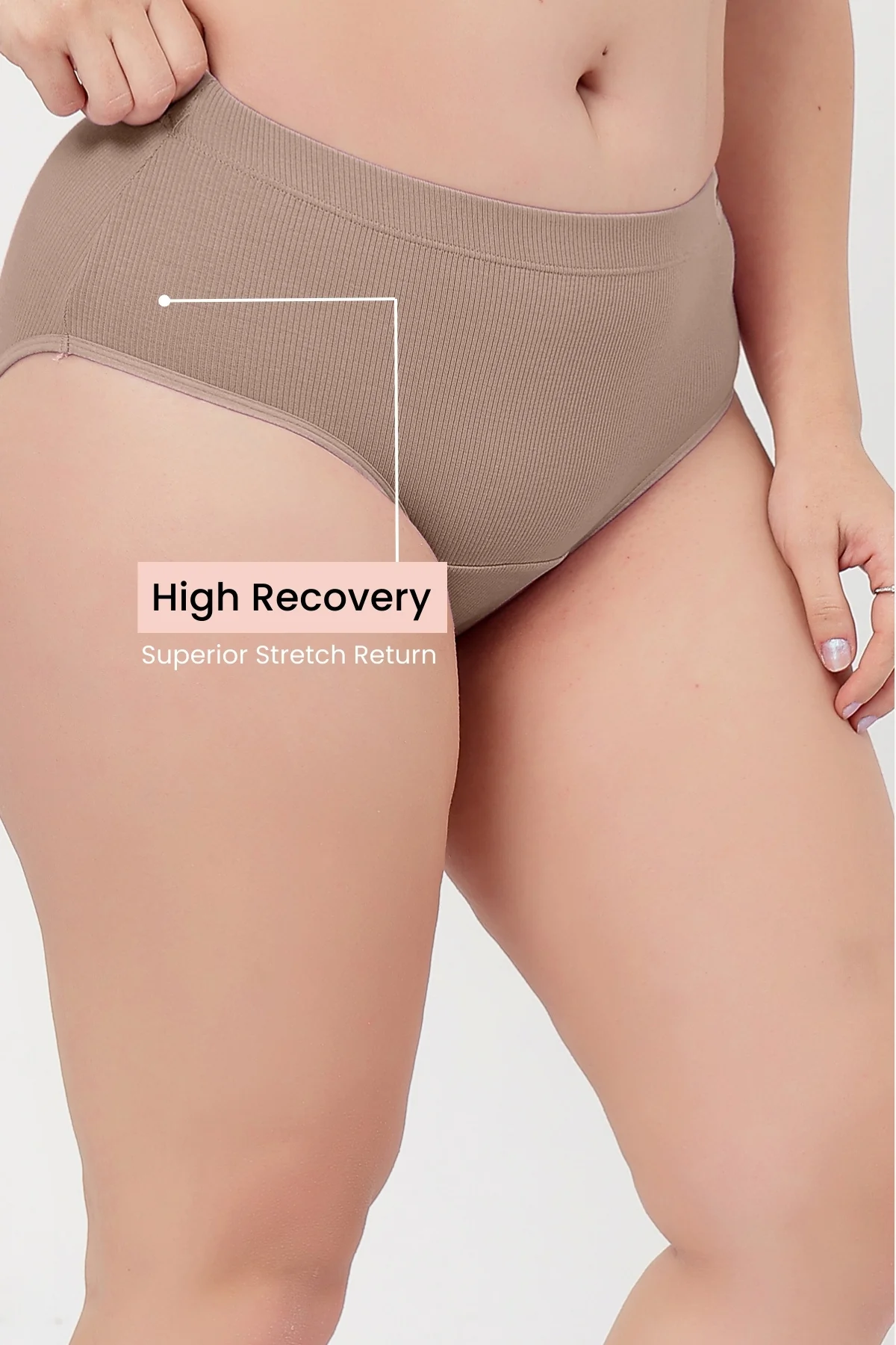Sera Fine Rib Mid Rise Hipster - Skin - Image 4