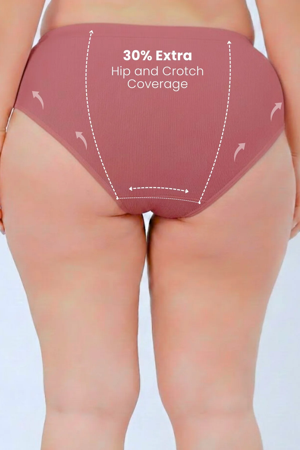 Sera Fine Rib Mid Rise Hipster Pack of 3 - (Blush, Pink, Black) - Image 2