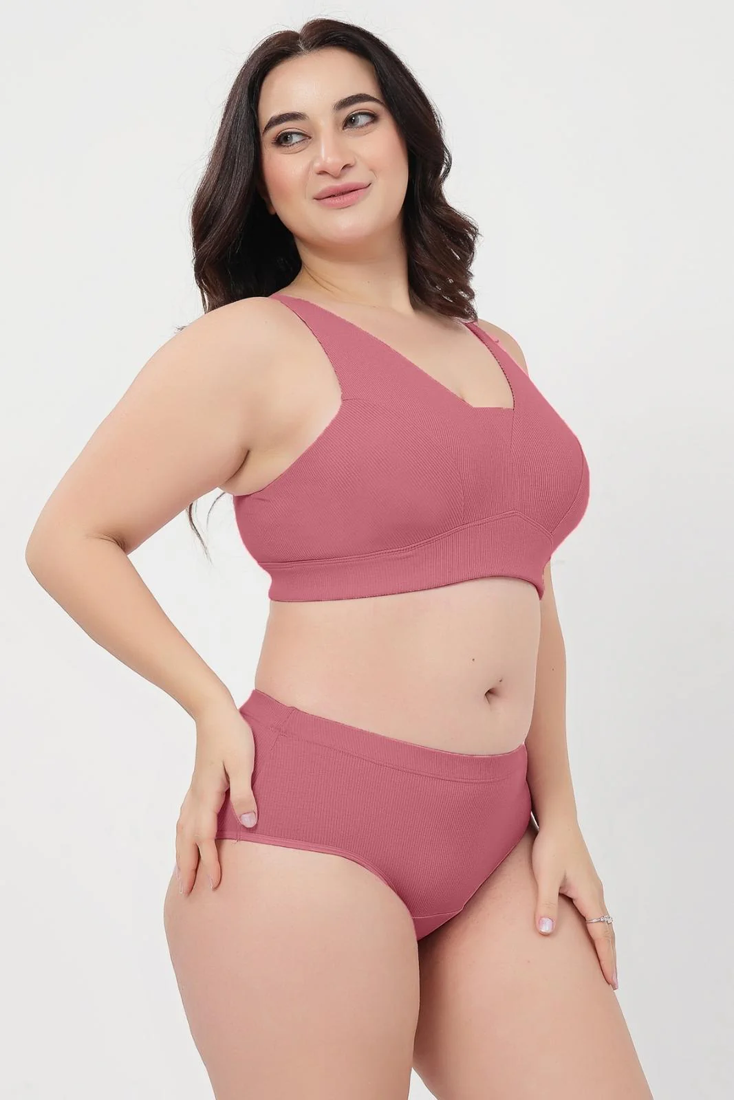Sera Fine Rib Mid Rise Hipster Pack of 3 - (Skin, Blush, Black) - Image 11