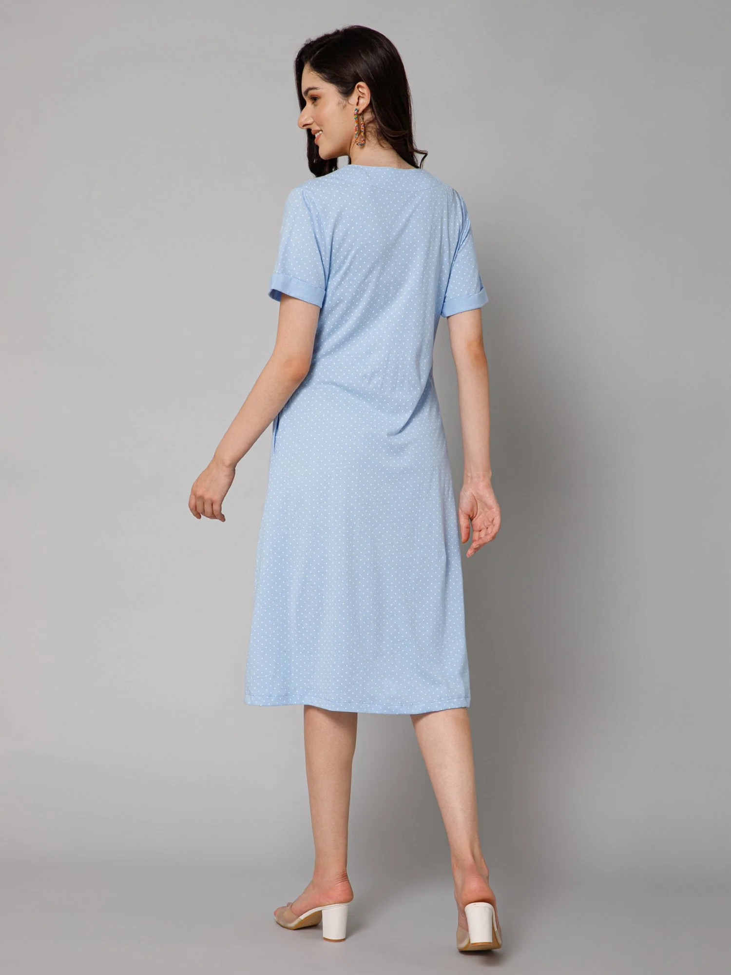 Air Zipless Feeding Dress with 2 Side Pockets - Image 4