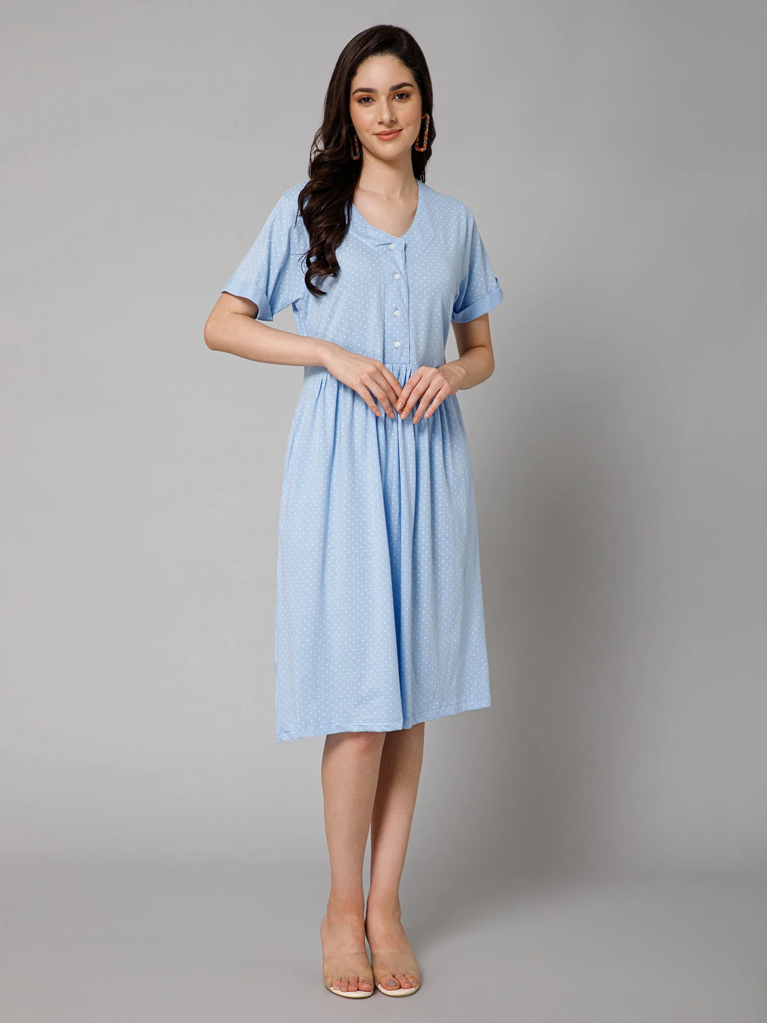 Air Zipless Feeding Dress with 2 Side Pockets - Image 5