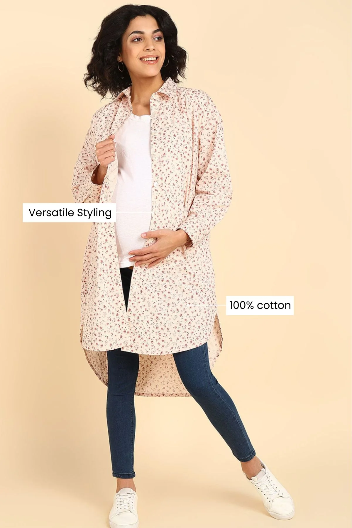 Swiss Dot Dobby 100% Cotton Shirt Dress - Image 5