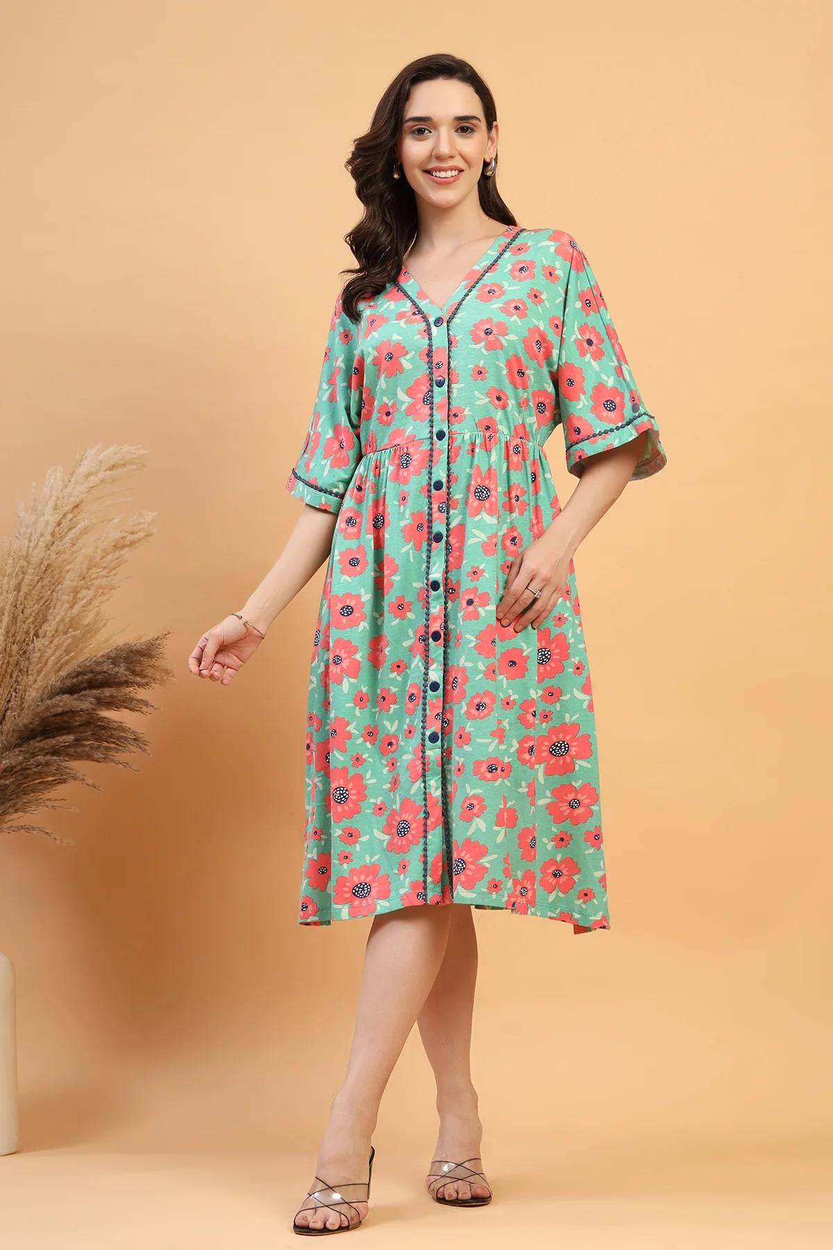 The Elara Dress- The Blossom Trail Zipless Feeding Shirt Dress - Image 10