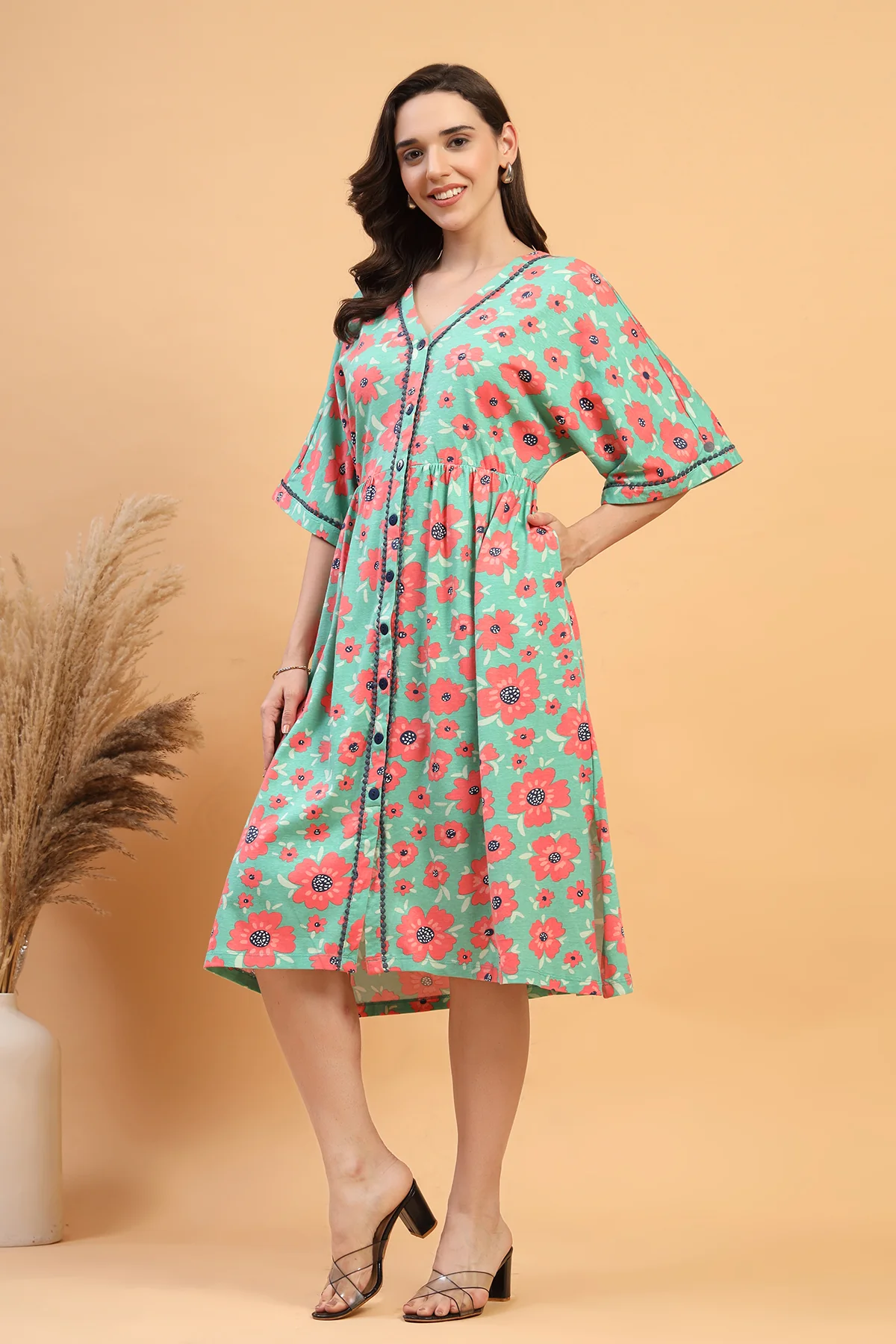 The Elara Dress- The Blossom Trail Zipless Feeding Shirt Dress - Image 11