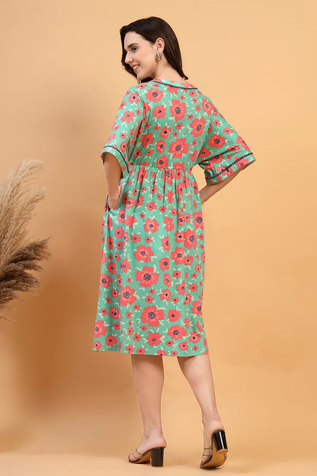 The Elara Dress- The Blossom Trail Zipless Feeding Shirt Dress - Image 3