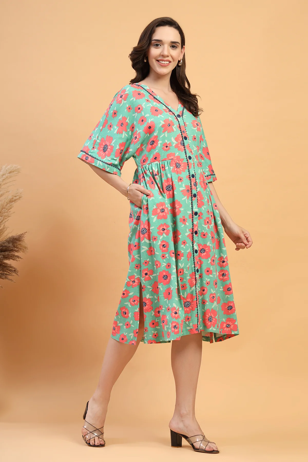 The Elara Dress- The Blossom Trail Zipless Feeding Shirt Dress - Image 4