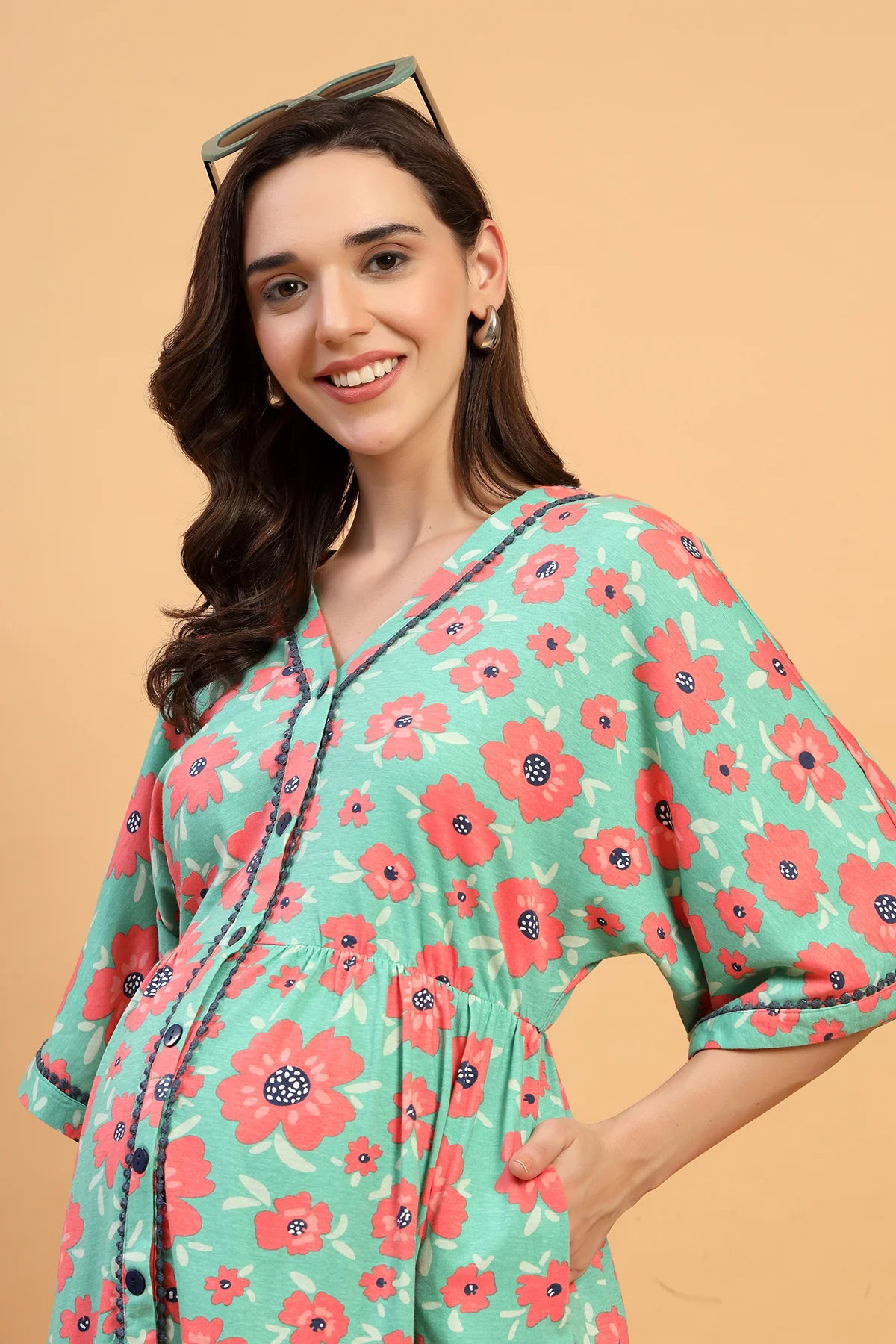 The Elara Dress- The Blossom Trail Zipless Feeding Shirt Dress - Image 5