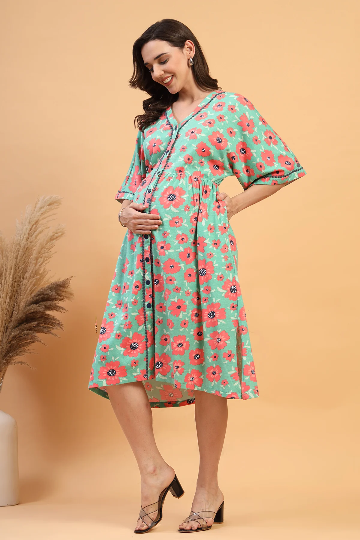 The Elara Dress- The Blossom Trail Zipless Feeding Shirt Dress - Image 6