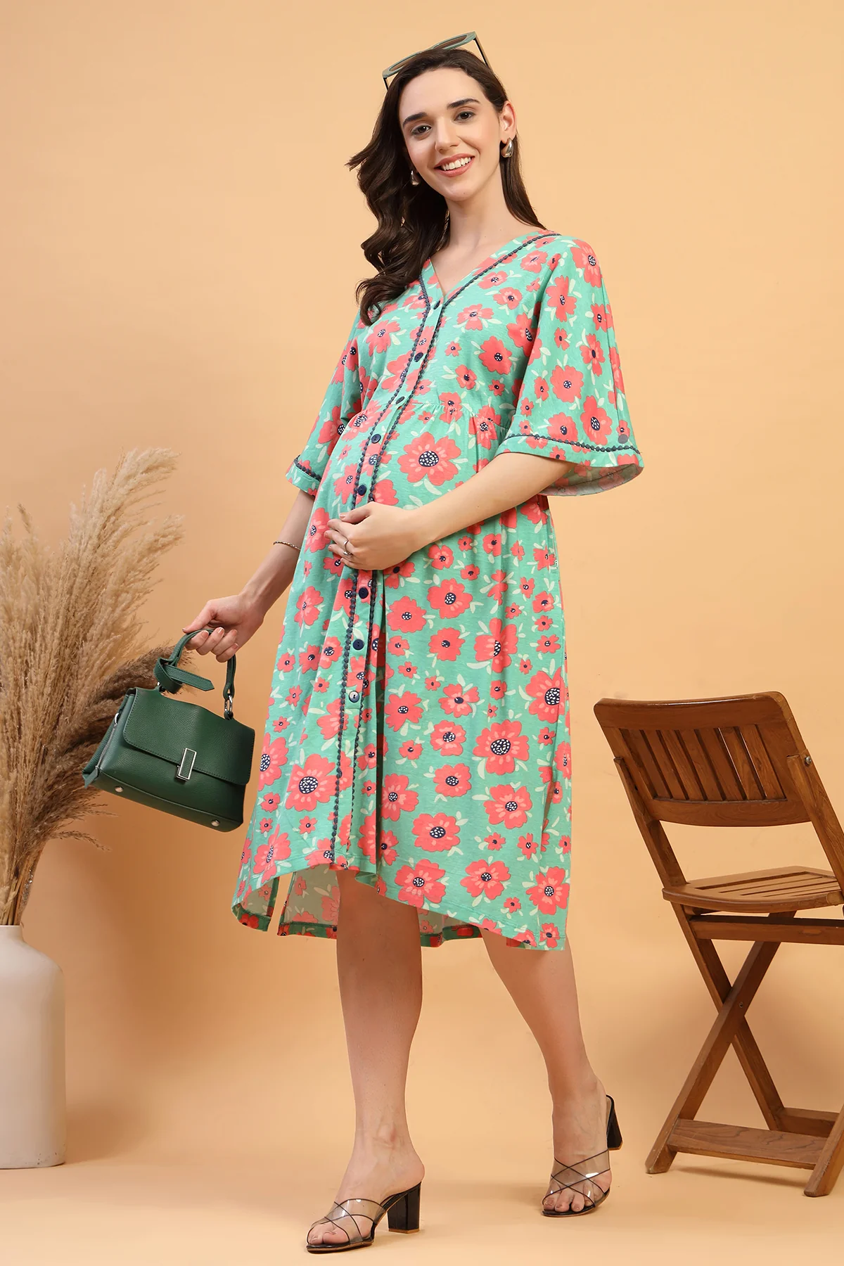 The Elara Dress- The Blossom Trail Zipless Feeding Shirt Dress - Image 8