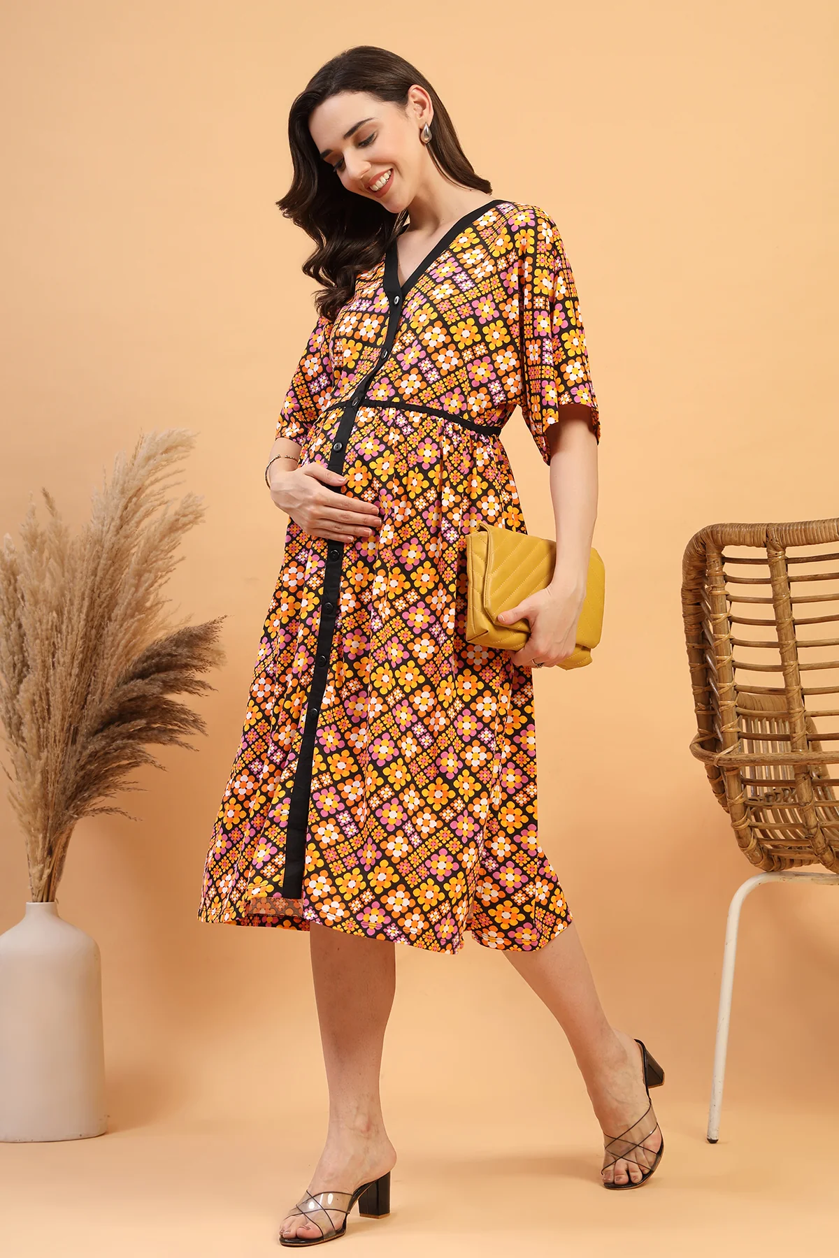 The Graphic Print Zipless Feeding Shirt Dress That Turns Heads - Image 11