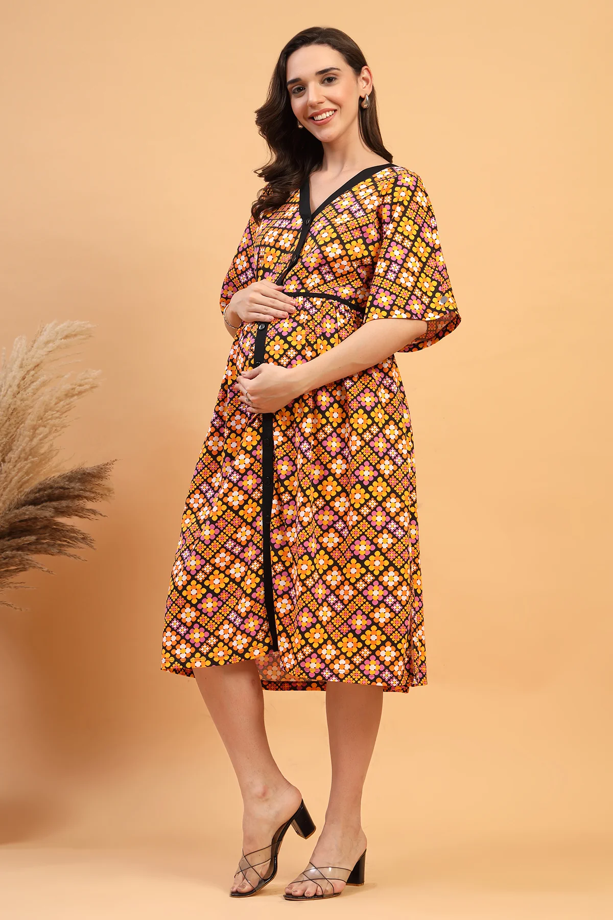 The Graphic Print Zipless Feeding Shirt Dress That Turns Heads - Image 9