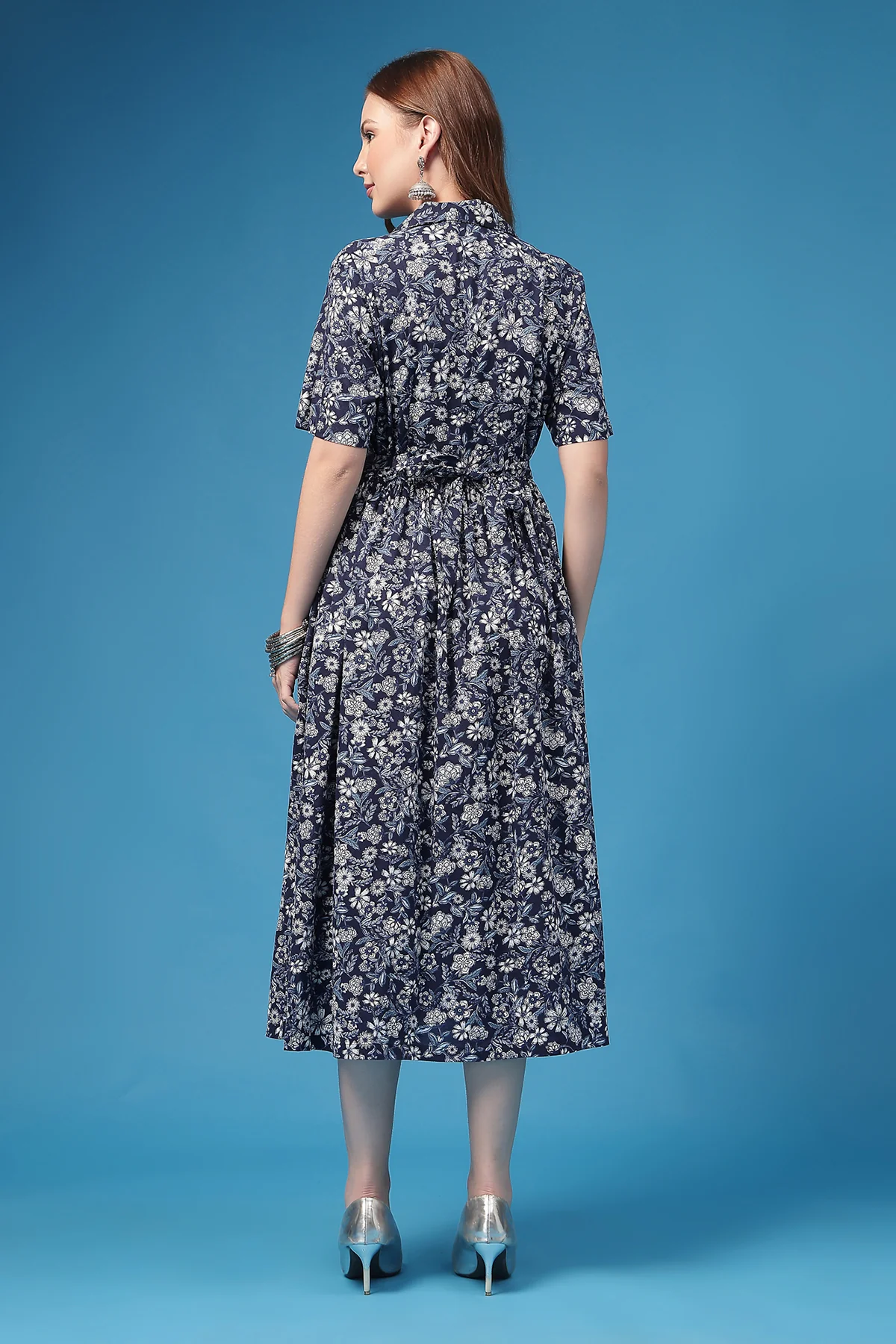 The Indigo Floral Zipless Feeding Shirtdress - Image 3
