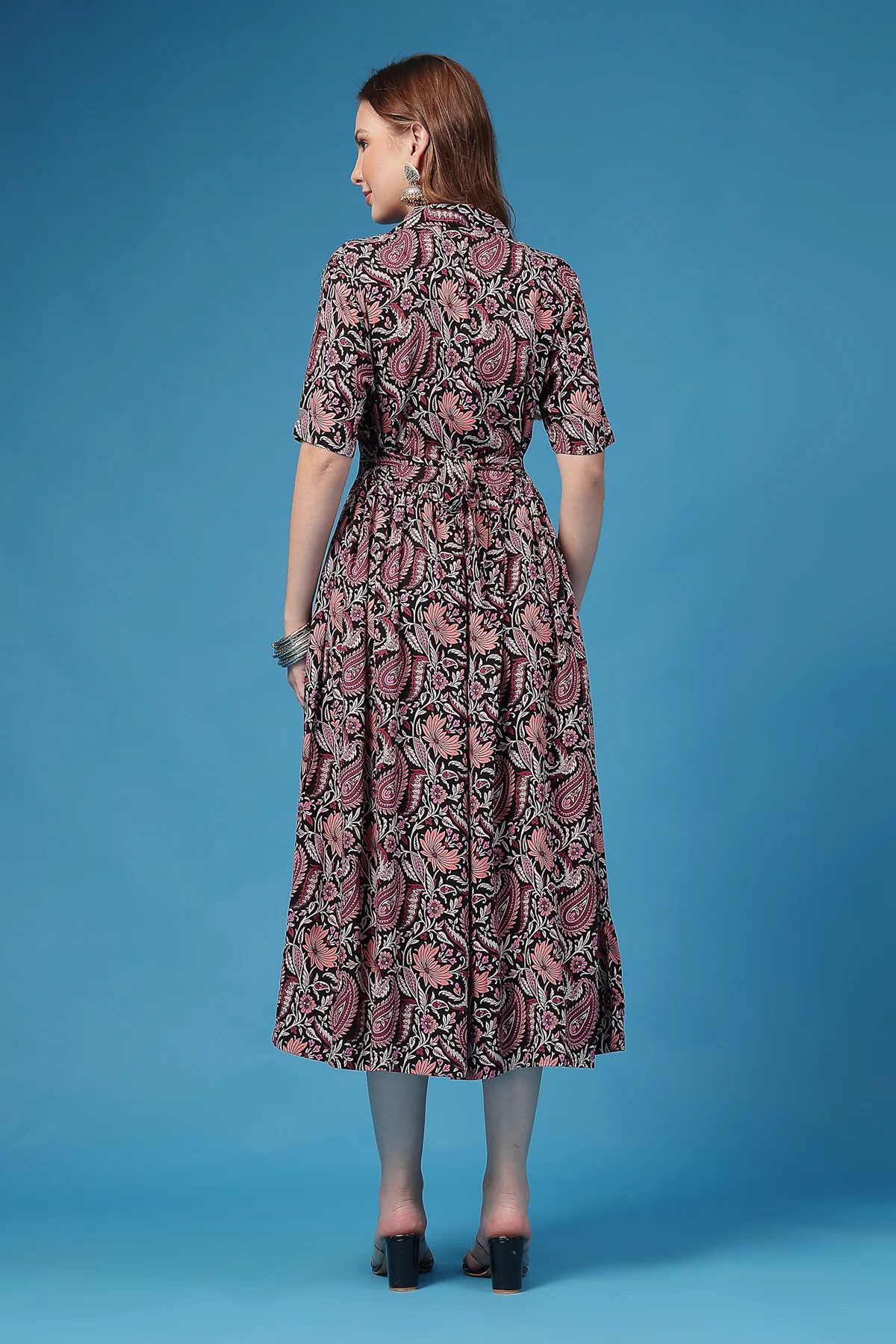 The Plum Paisley Zipless Feeding Shirtdress - Image 3