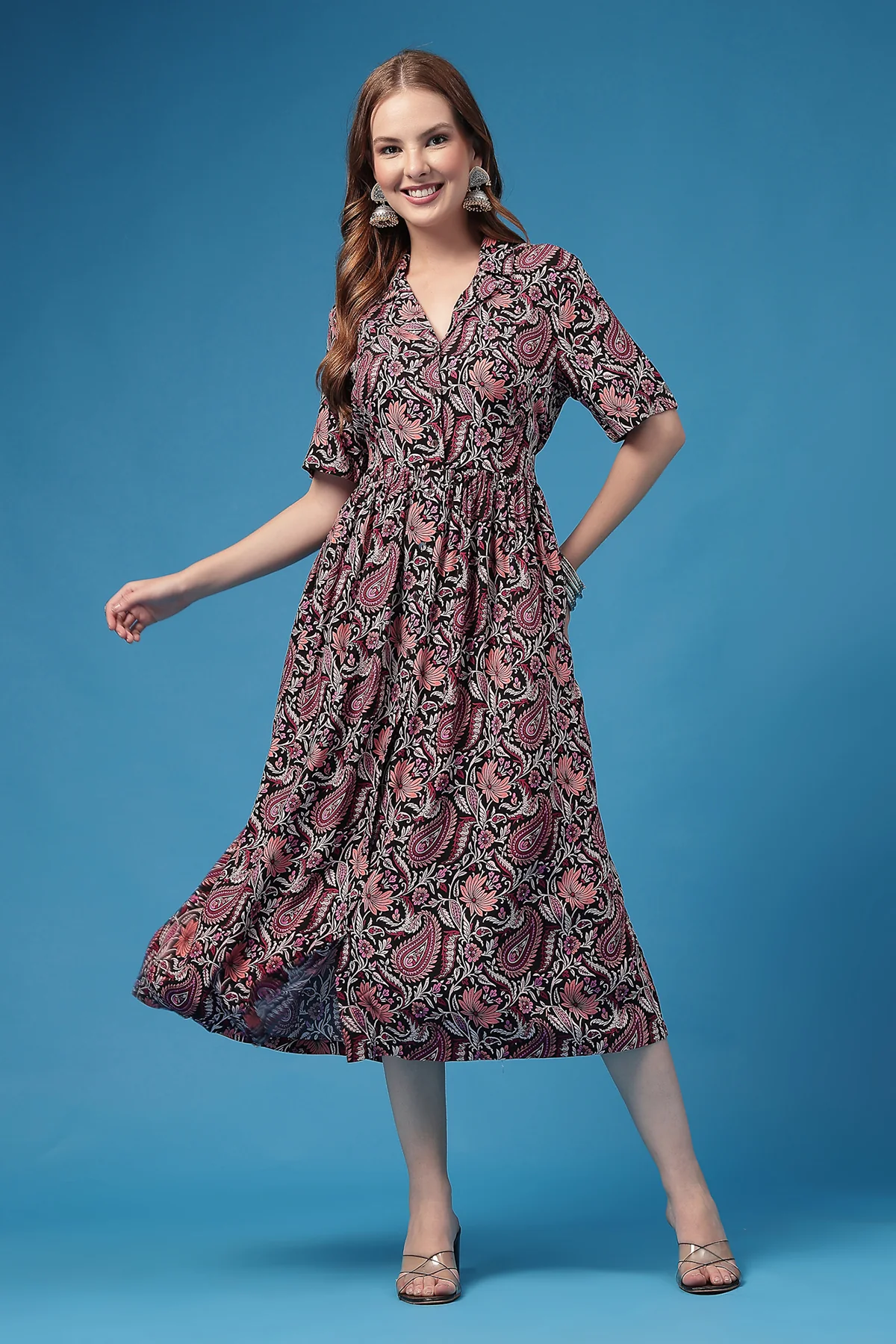 The Plum Paisley Zipless Feeding Shirtdress - Image 6