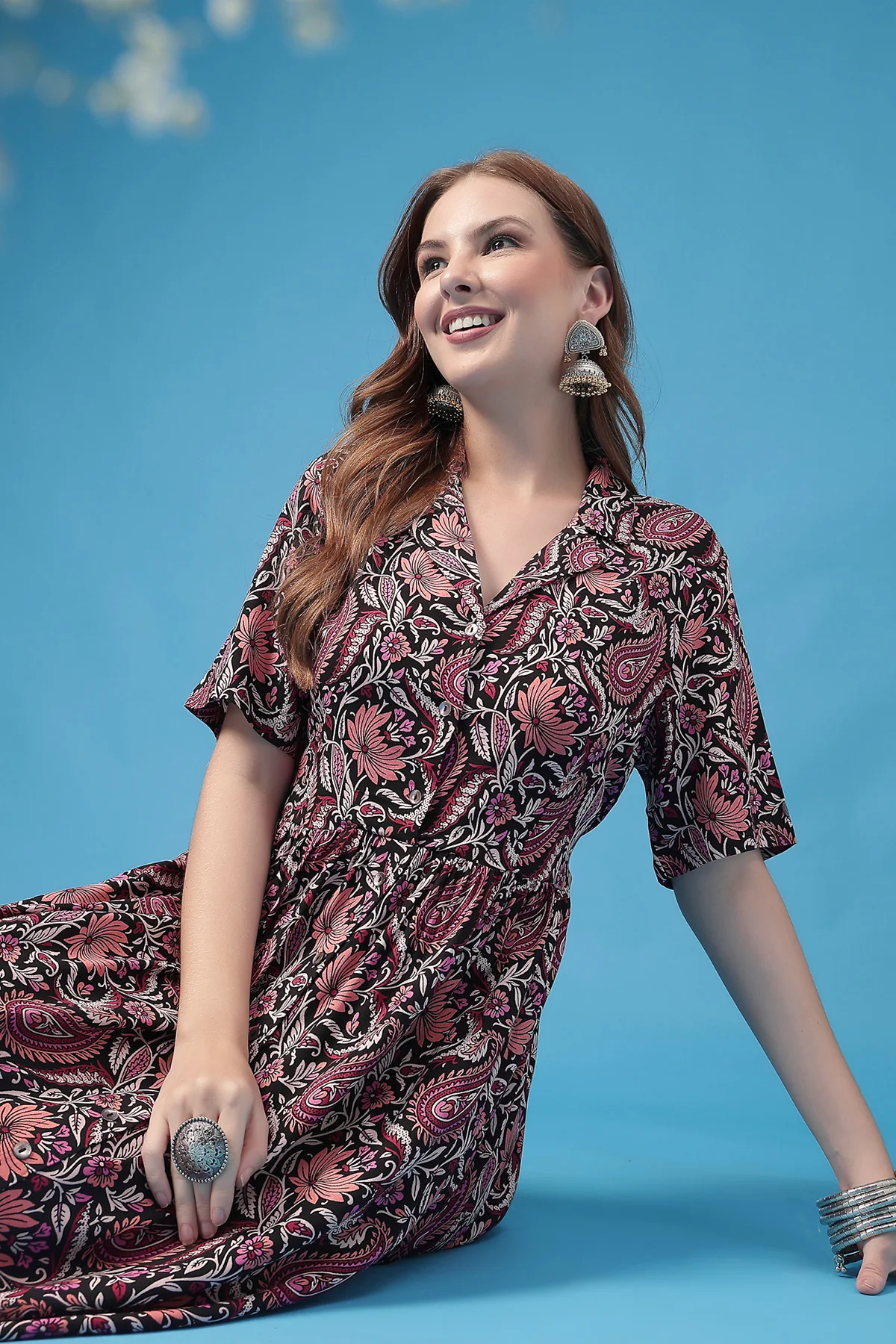 The Plum Paisley Zipless Feeding Shirtdress - Image 8