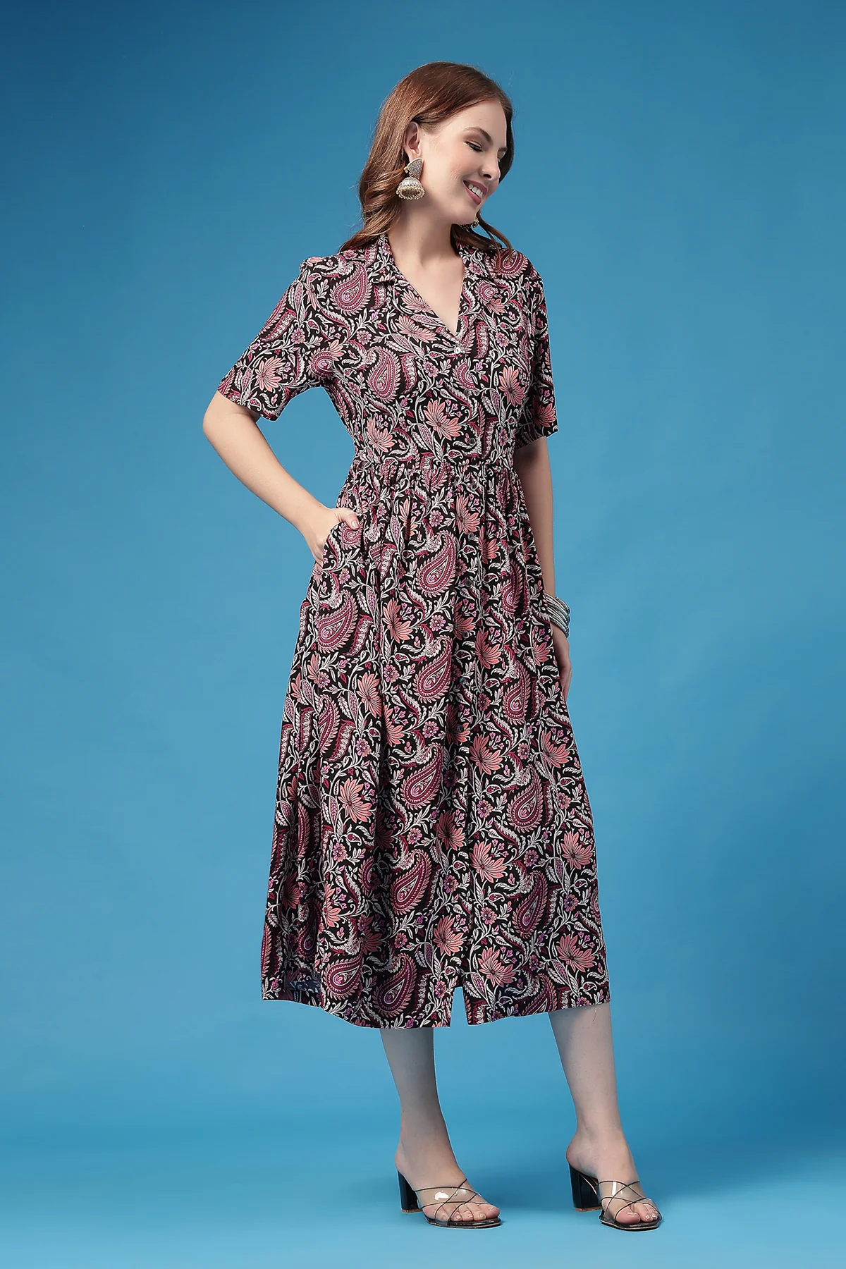The Plum Paisley Zipless Feeding Shirtdress - Image 9