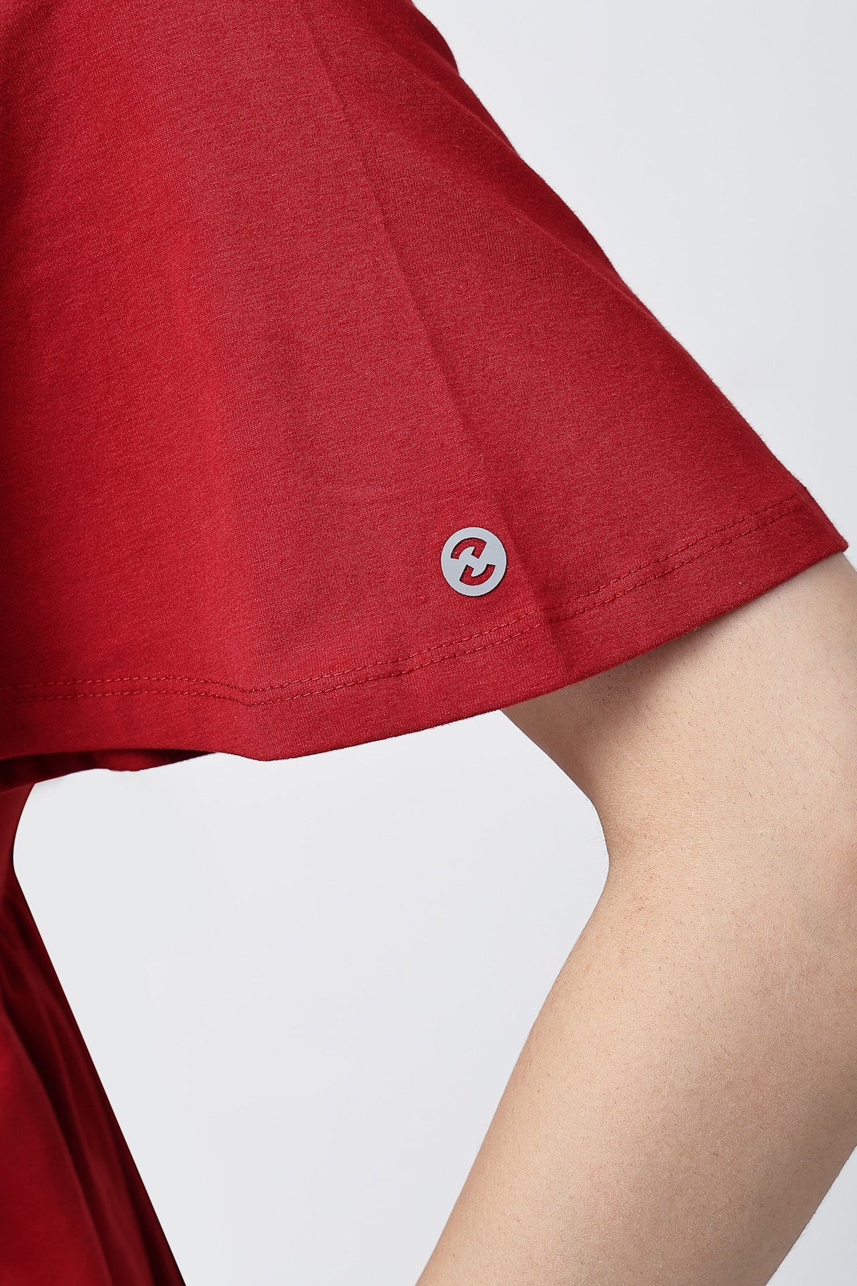 V-Neck Cotton Maternity Nursing Top - Red - Image 8