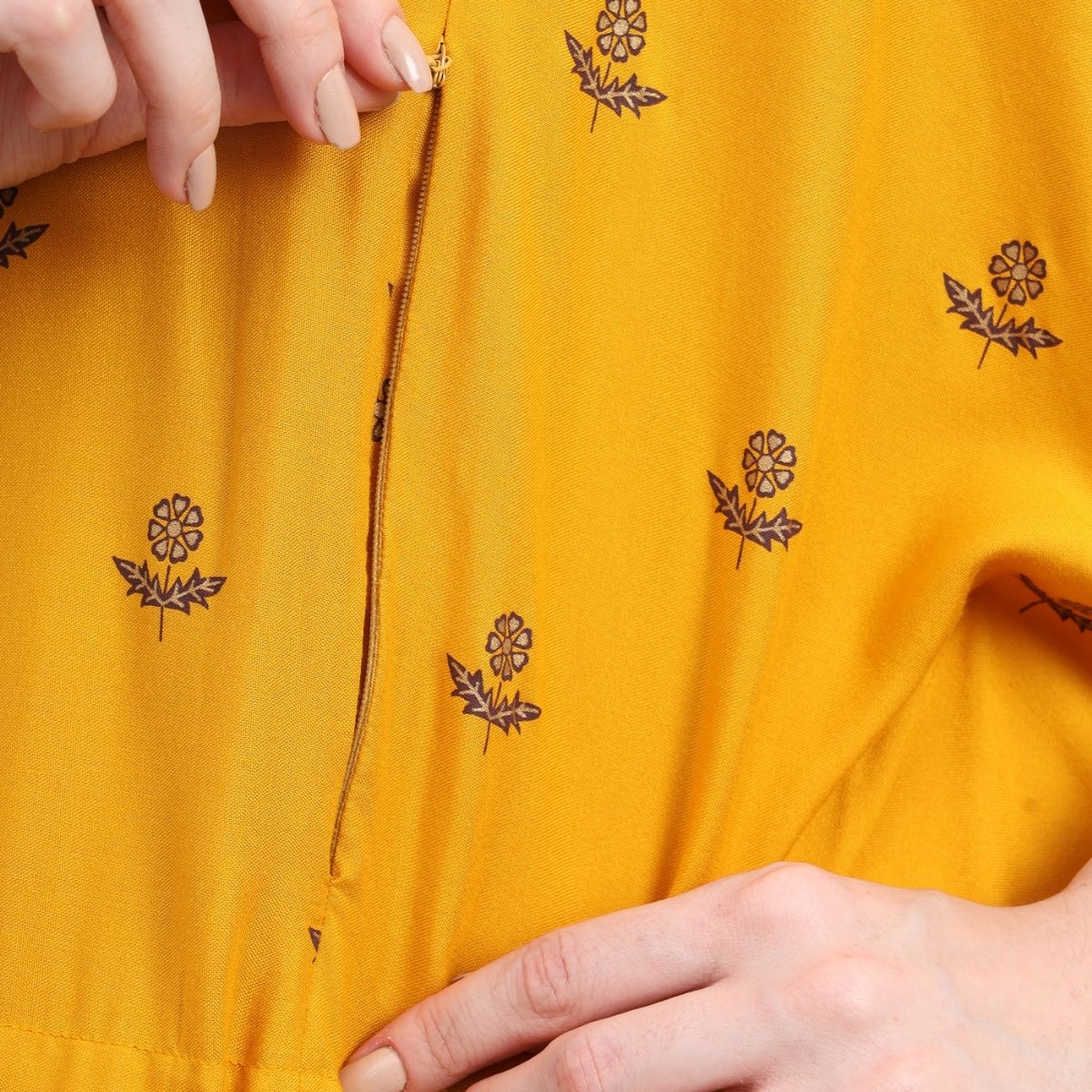 Yellow Pregnancy Maternity Kaftan Set (Top & Bottom) - Image 6