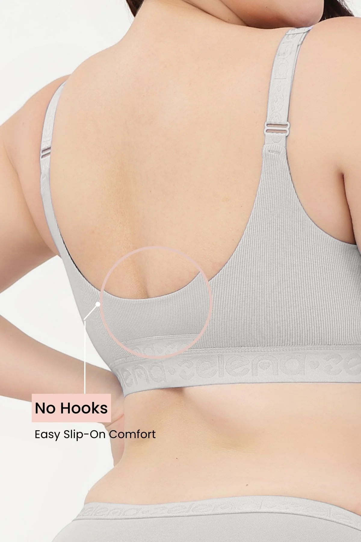 Zena Fine-Rib Bra - Grey Melange - Image 3