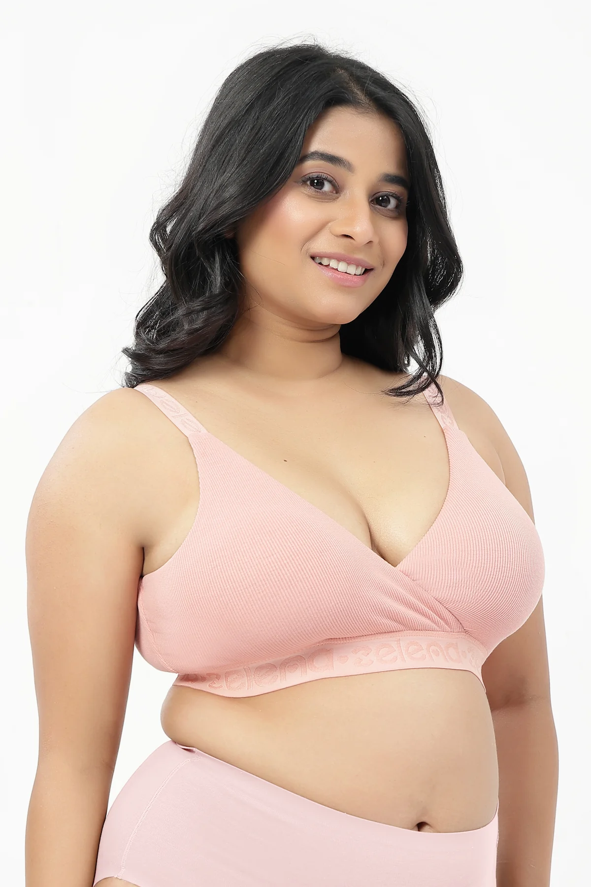 Zena Fine-Rib Bra Pack of 2 - M-Blue & Rose Gold - Image 15