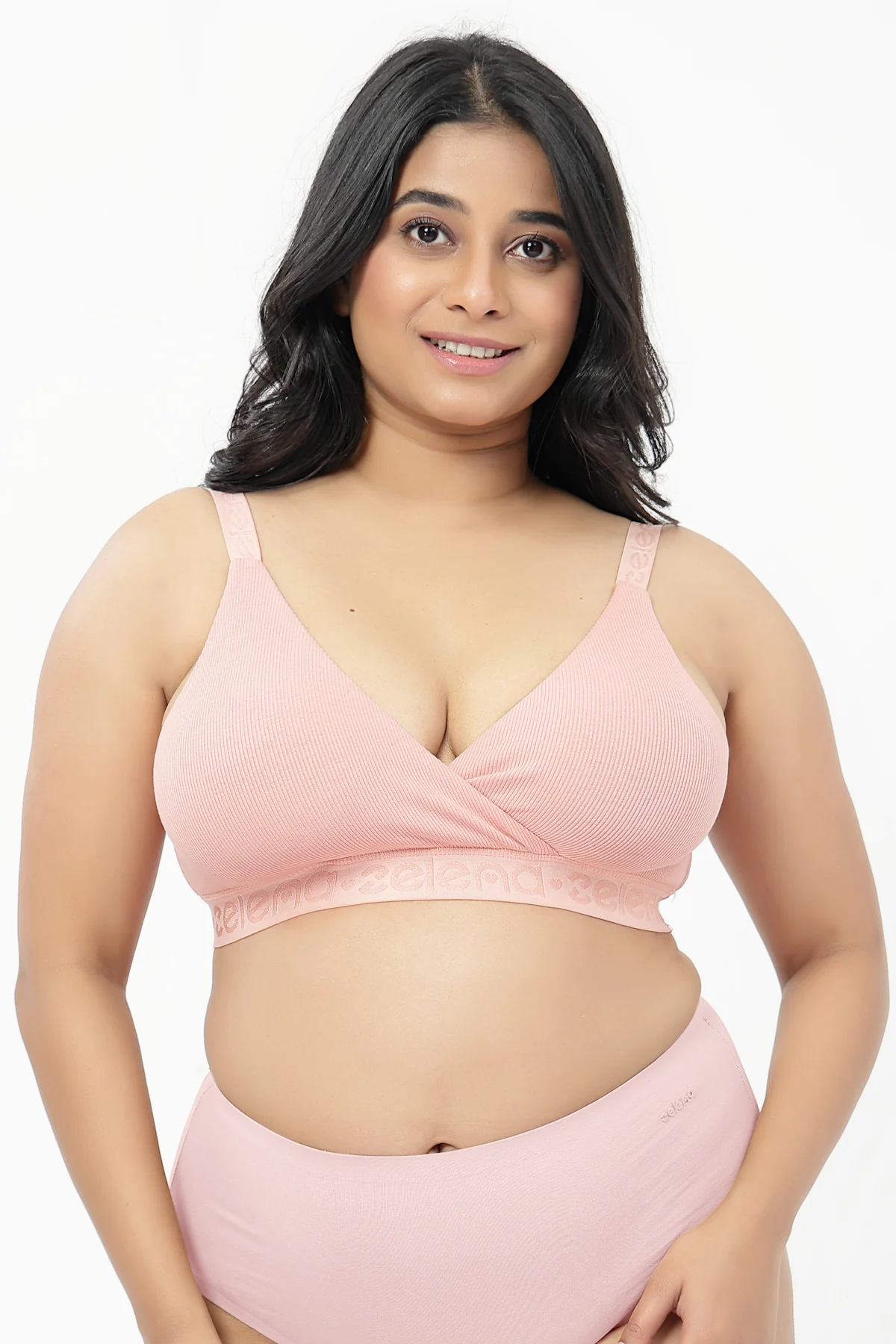 Zena Fine-Rib Bra Pack of 2 - M-Blue & Rose Gold - Image 7