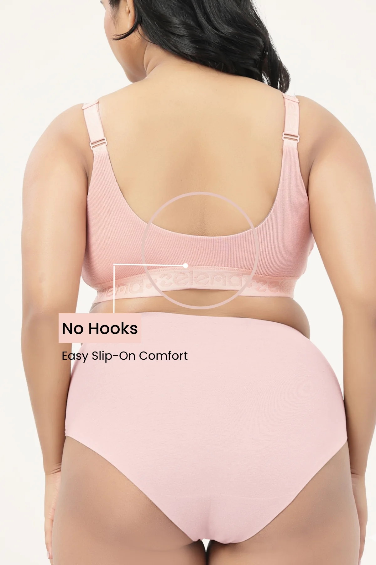 Zena Fine-Rib Bra - Rose Gold - Image 3
