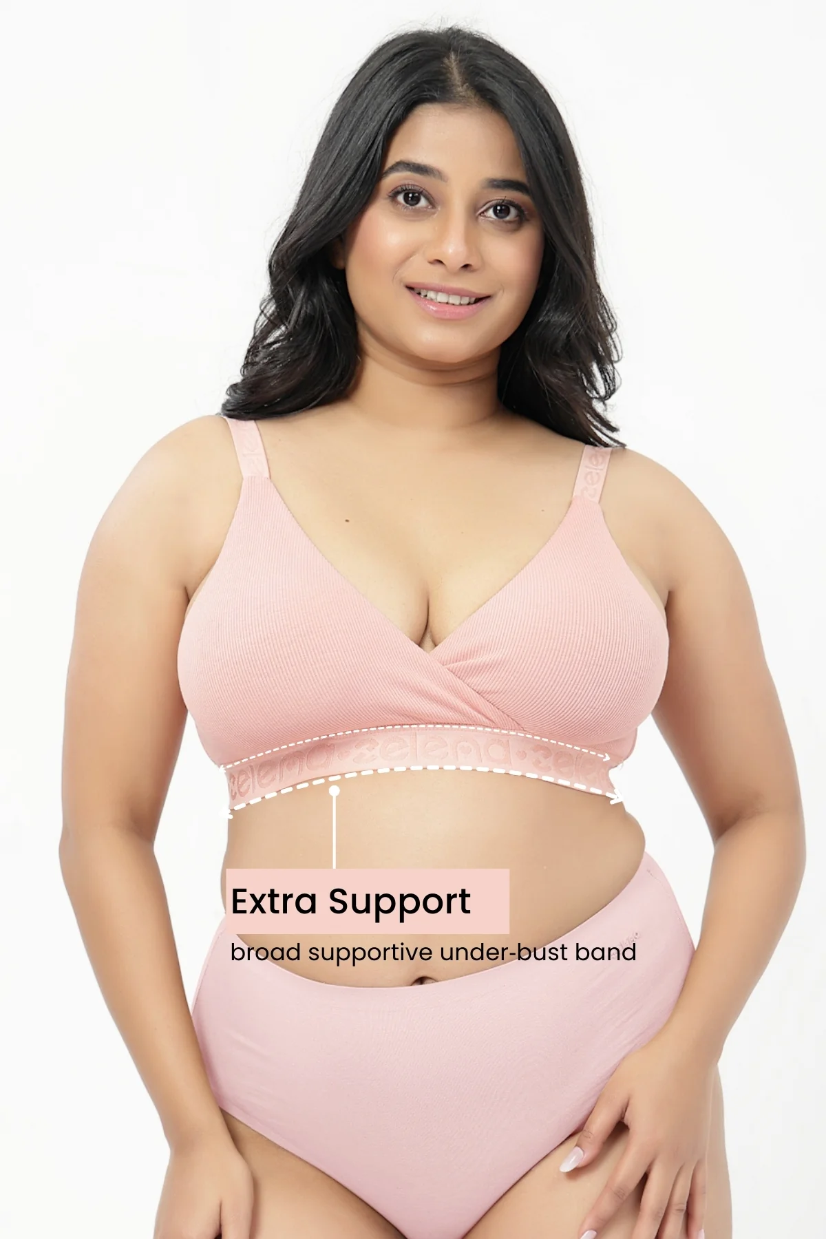 Zena Fine-Rib Bra - Rose Gold - Image 5
