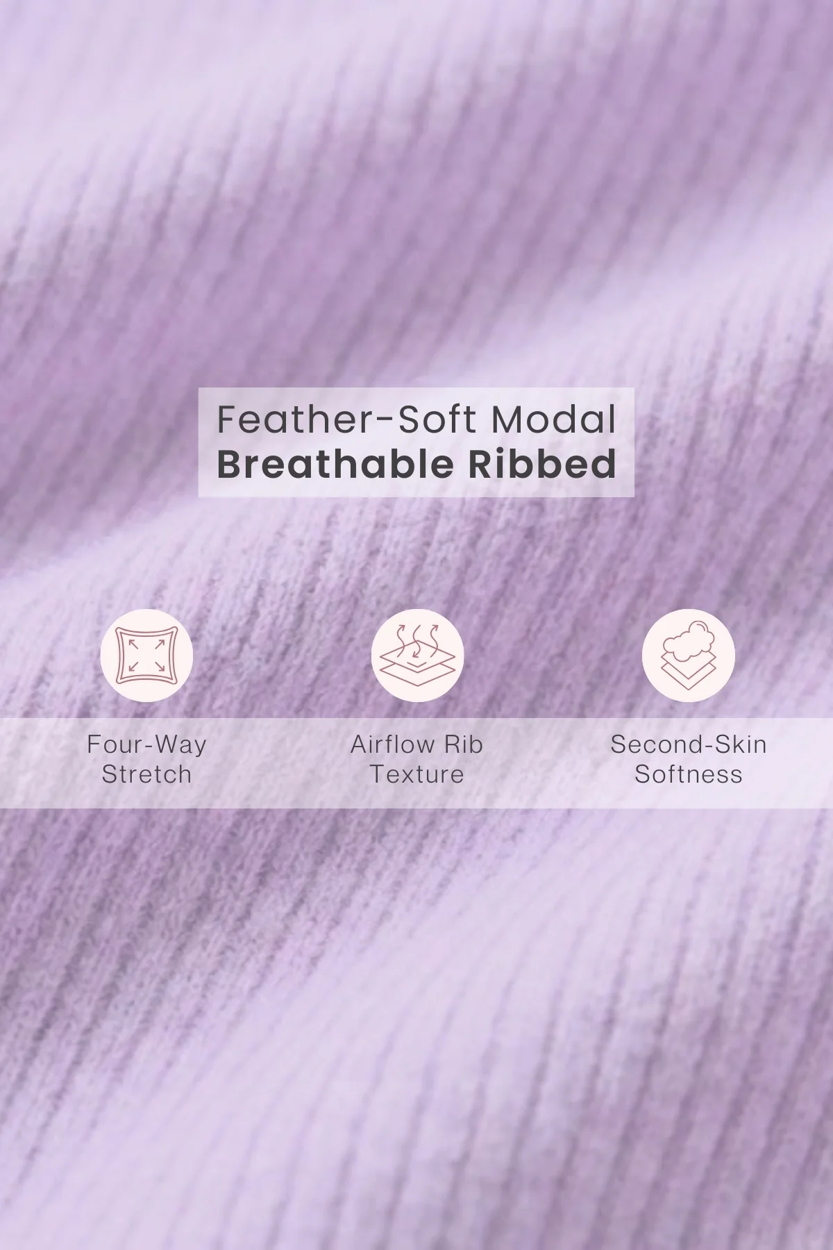 Zena Fine-Rib Bra Pack of 2 - (Lavender & Grey Melange) - Image 6