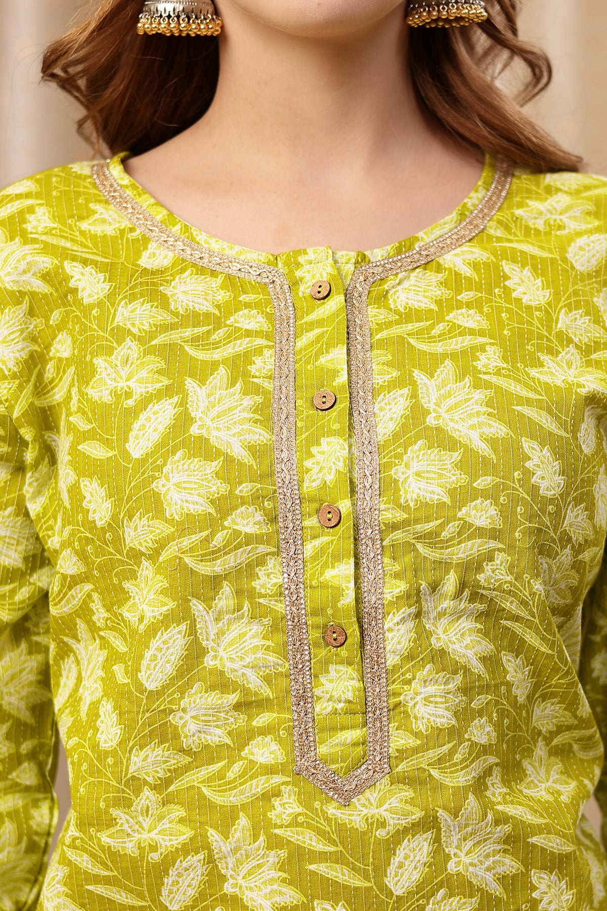 Zipless Feeding Cotton Top with Embroidered Neck - Yellow Booty - Image 6