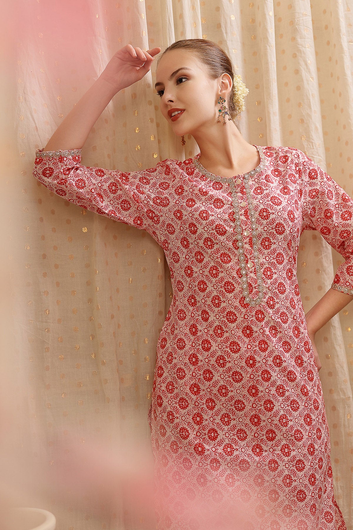 Zipless Feeding Kurta-Pant Set - Pink - Image 10