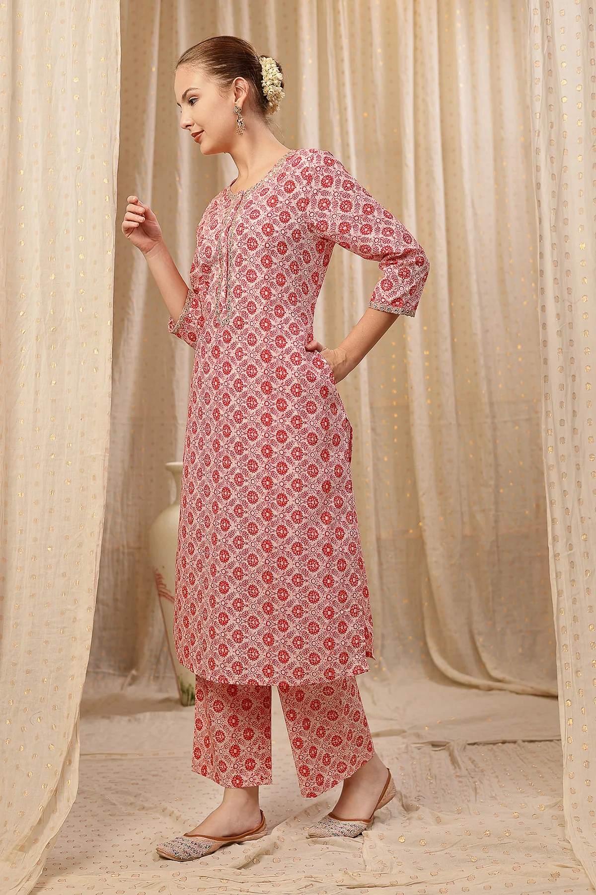 Zipless Feeding Kurta-Pant Set - Pink - Image 6