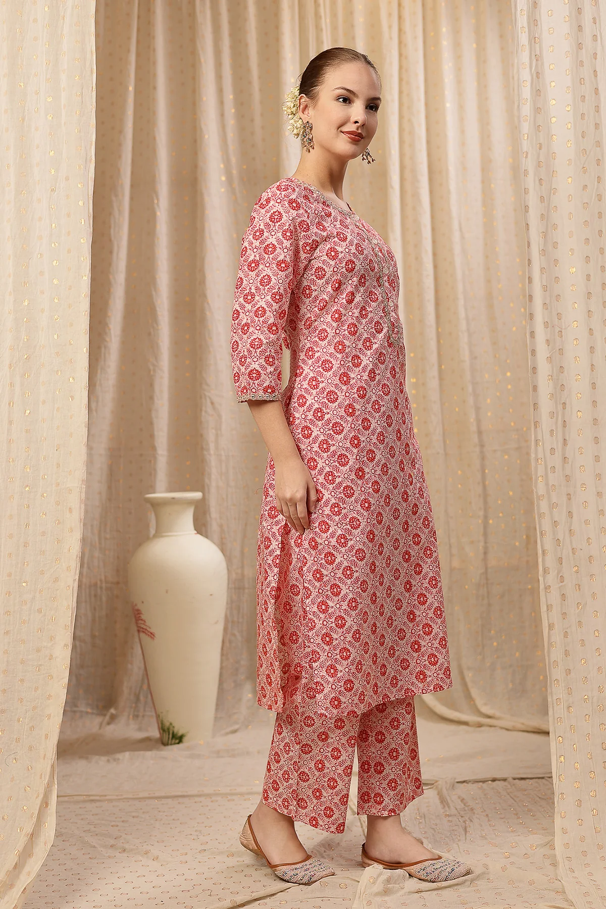 Zipless Feeding Kurta-Pant Set - Pink - Image 7
